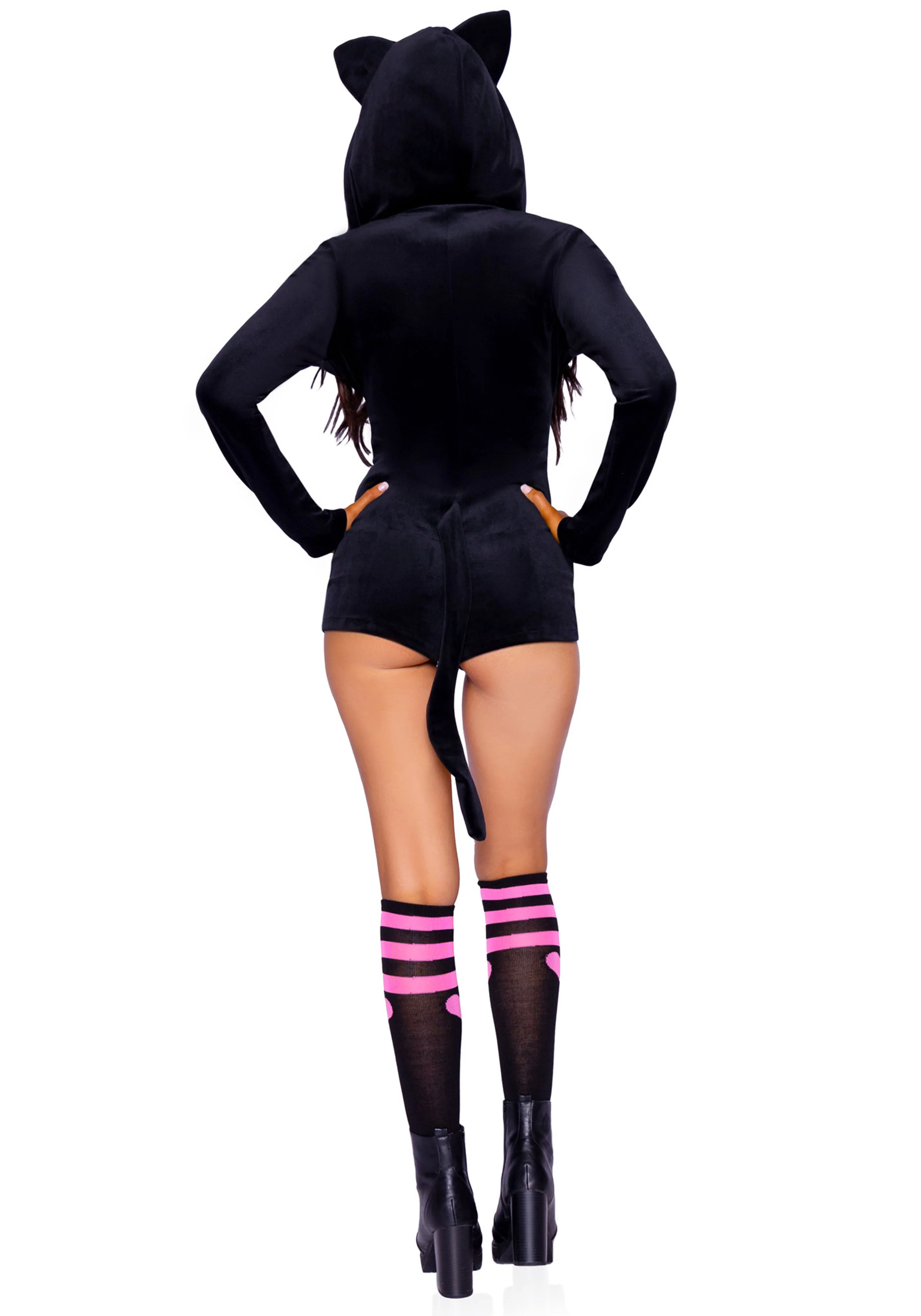 Black Velvet Kitty Cat Romper - Image 4