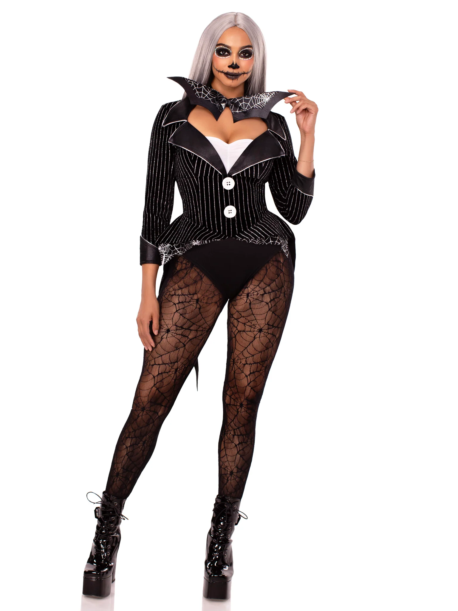 Halloween Baddie Striped Velvet Bodysuit - Image 4