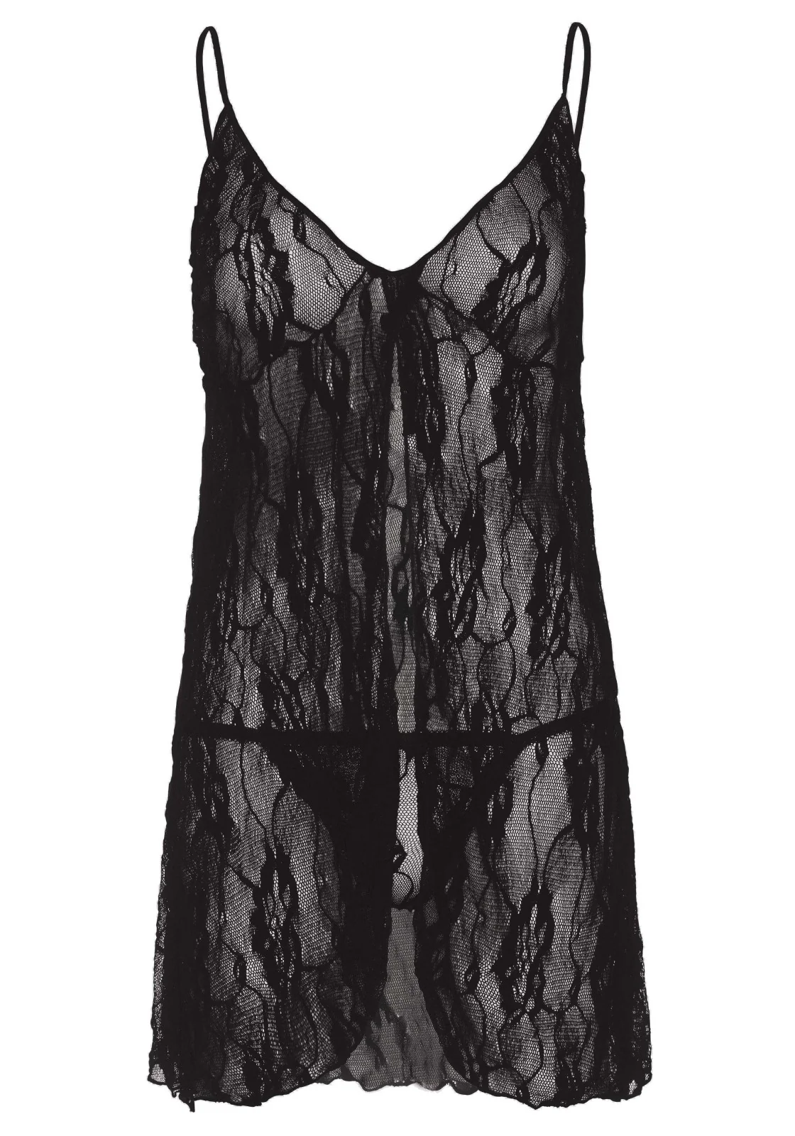 Plus Romantic Lace Babydoll with String - Image 4