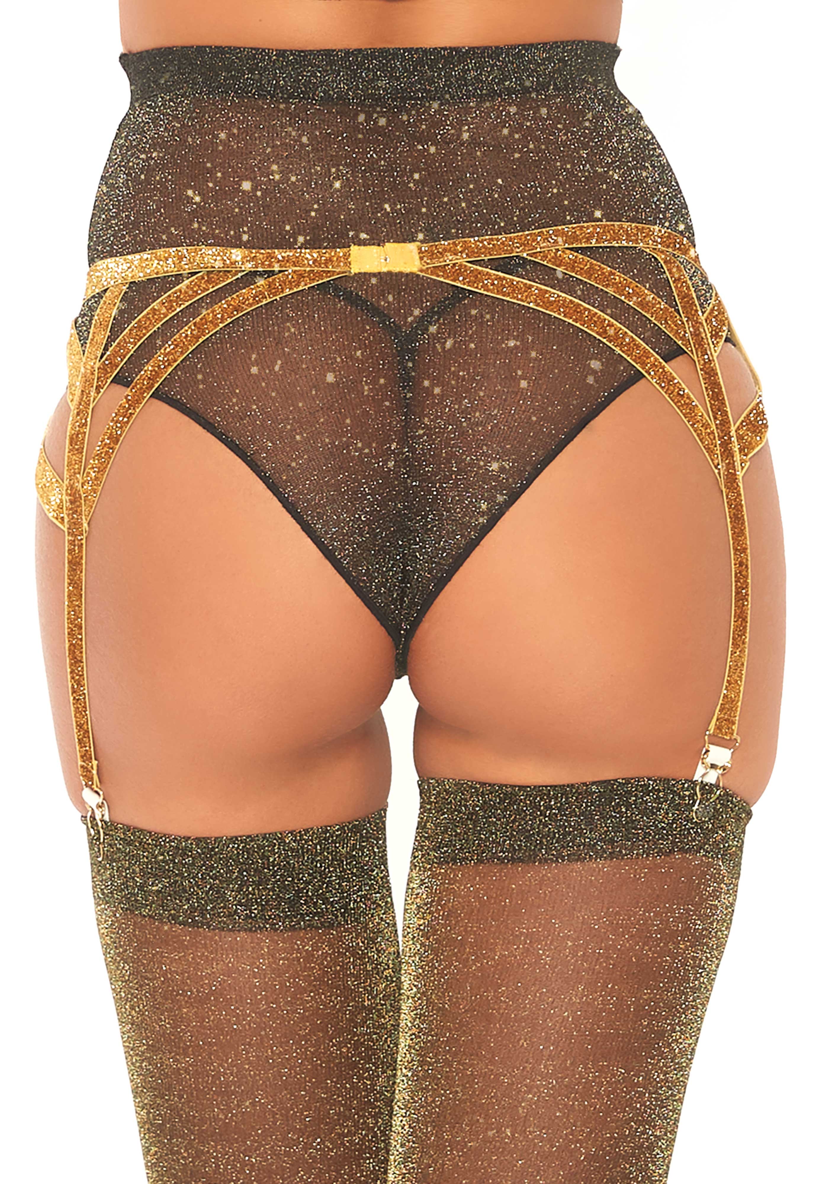 Shimmer Lurex Elastic Garter Belt - Image 3