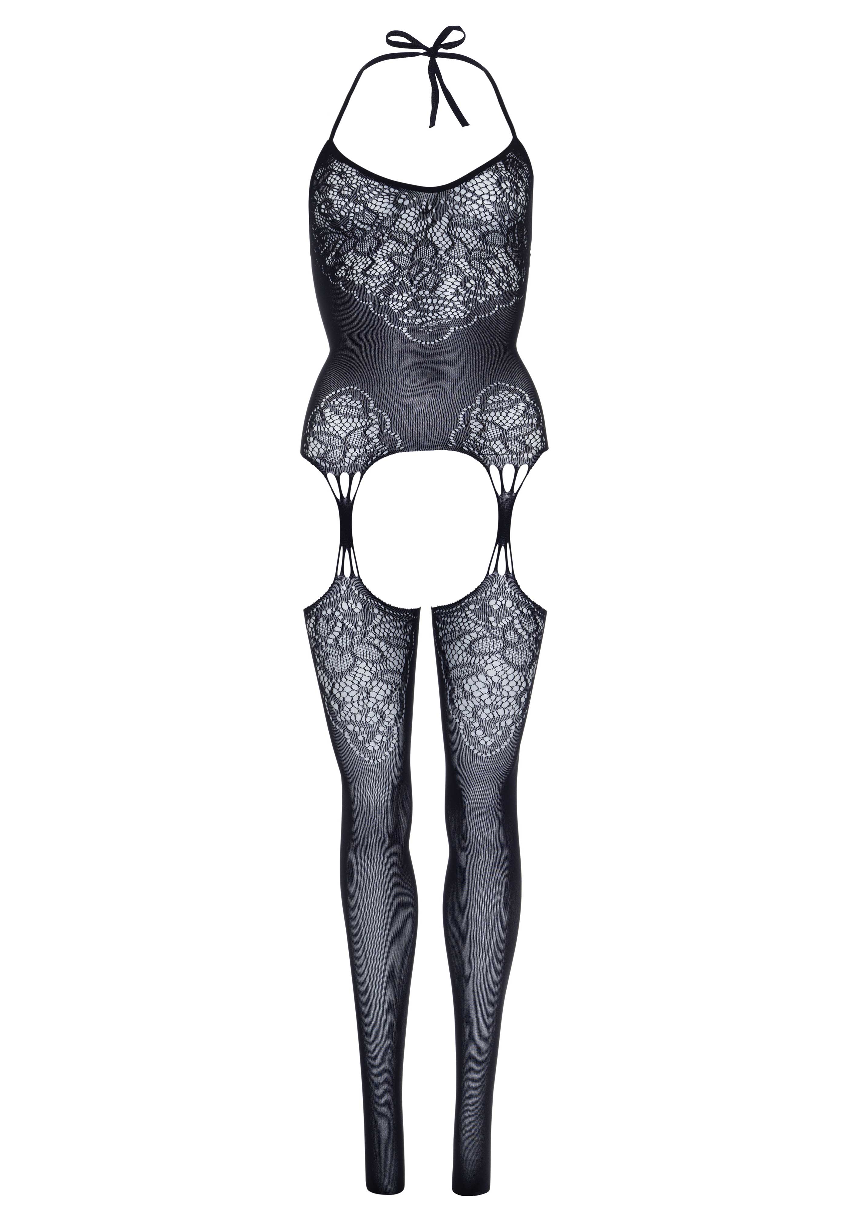 Seamless Lace Net Suspender Bodystocking - Image 7