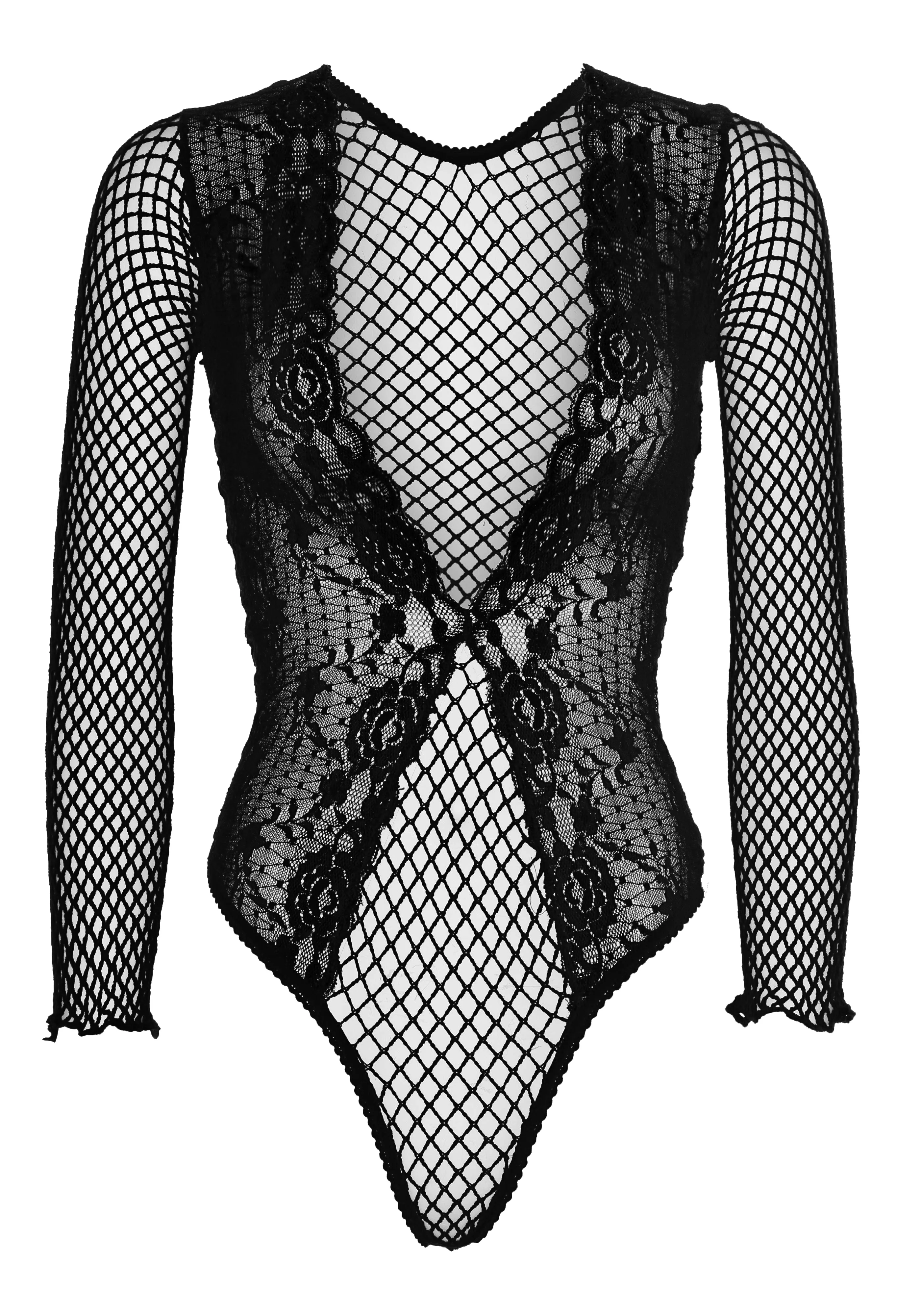 High Cut Lace and Net Teddy - Image 3