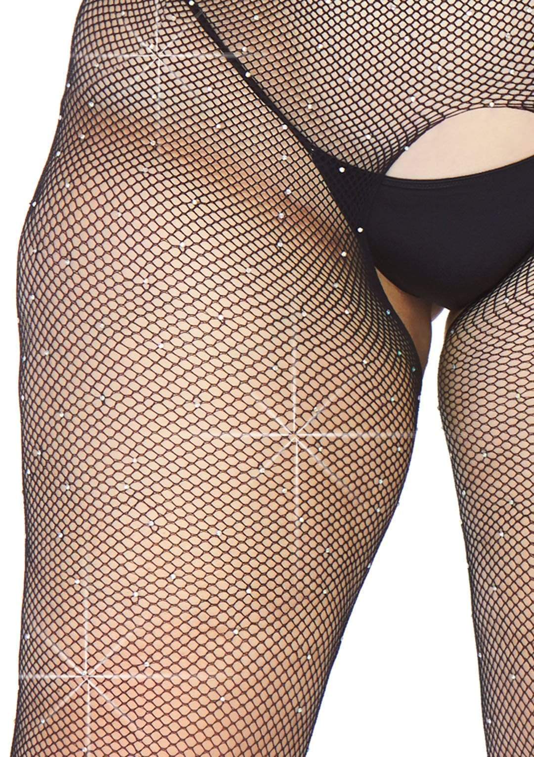 Plus Crystalized Fishnet Tank Bodystocking - Image 10