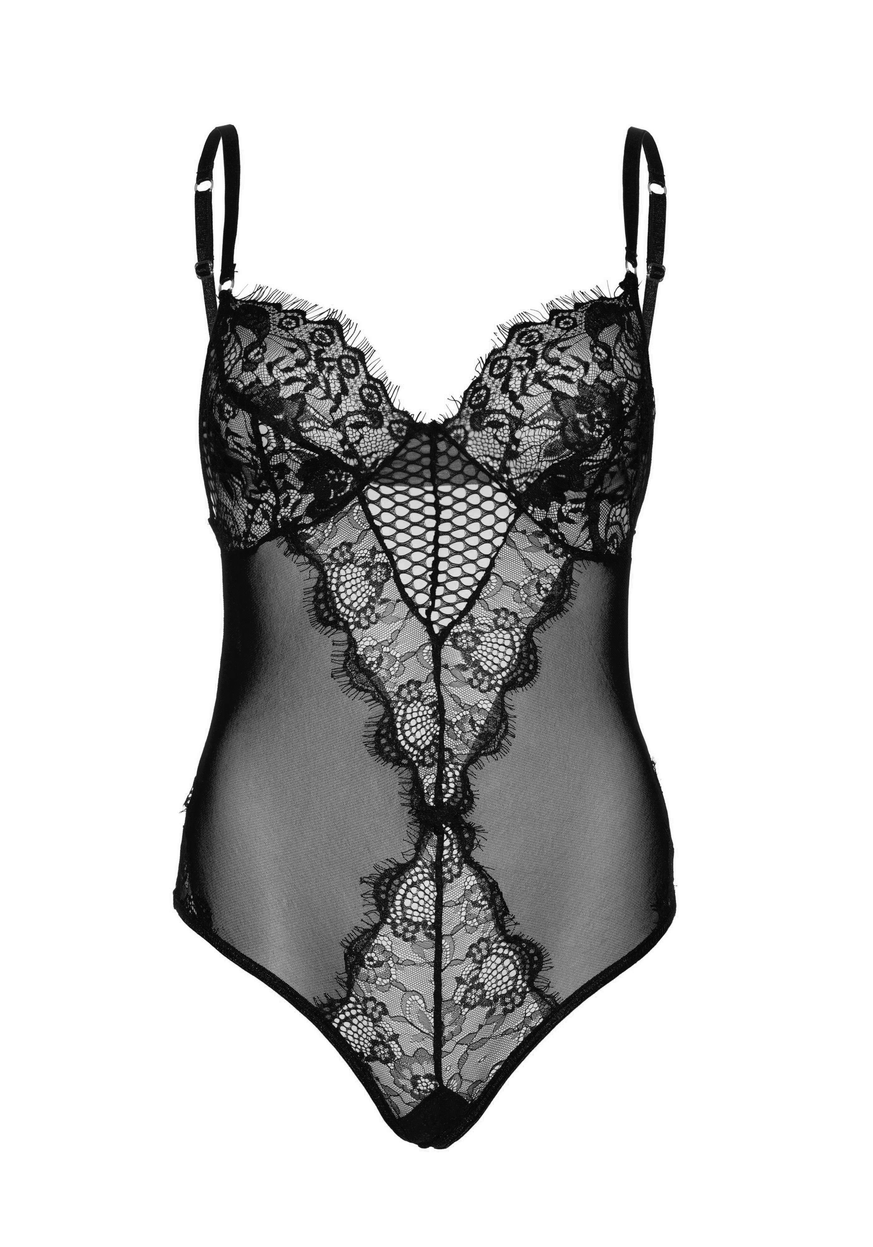 Lace and Sheer Mesh Teddy - Image 3