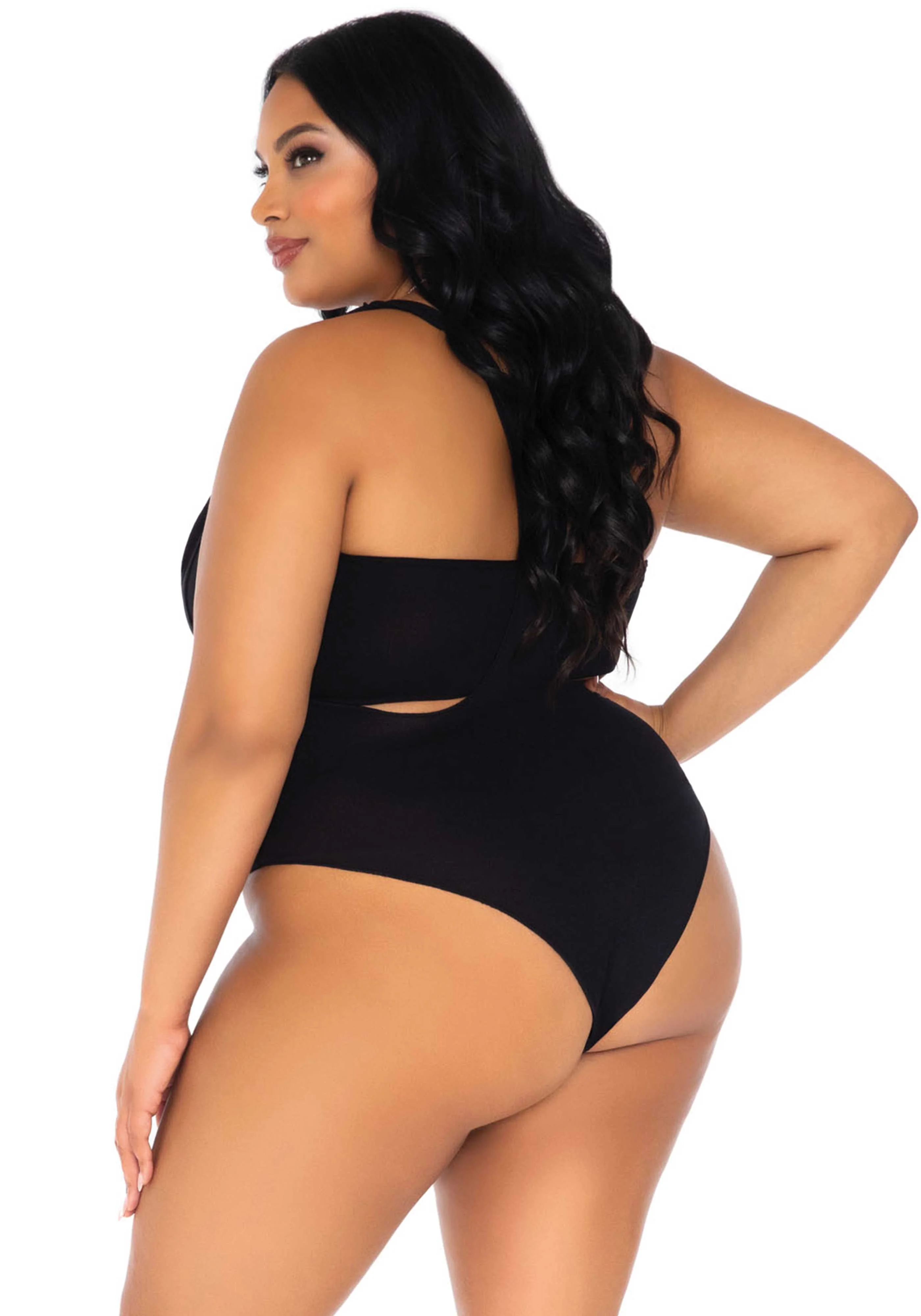 Plus Opaque Bandeau and Suspender Bodysuit - Image 4