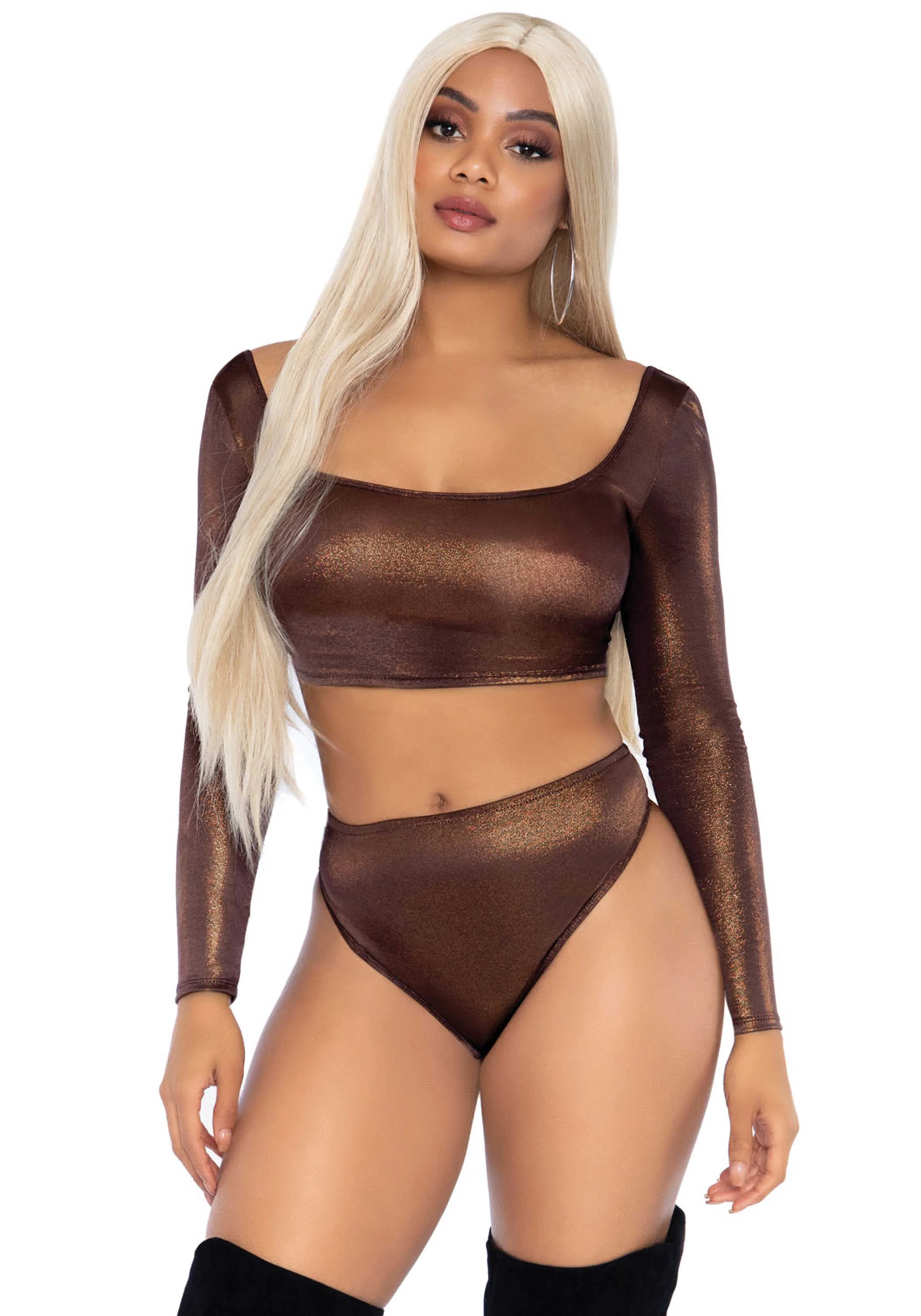 Metallic Top and High Waist Brief