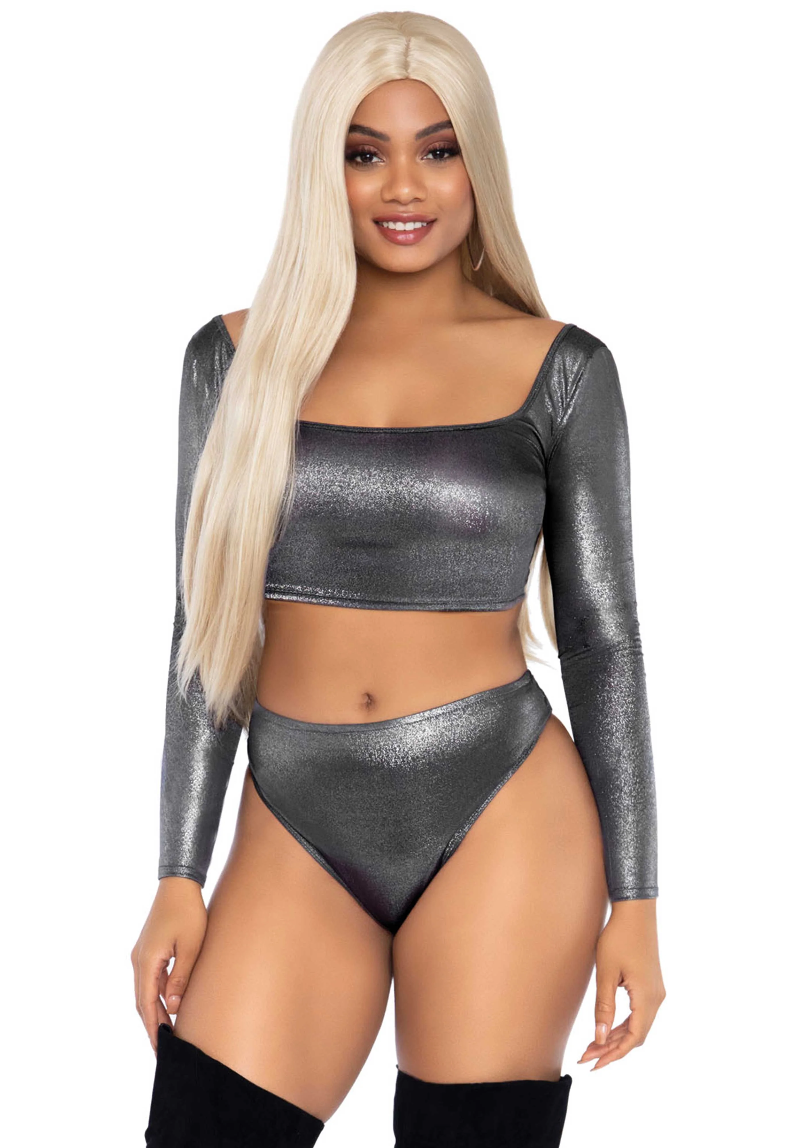 Metallic Top and High Waist Brief - Image 5