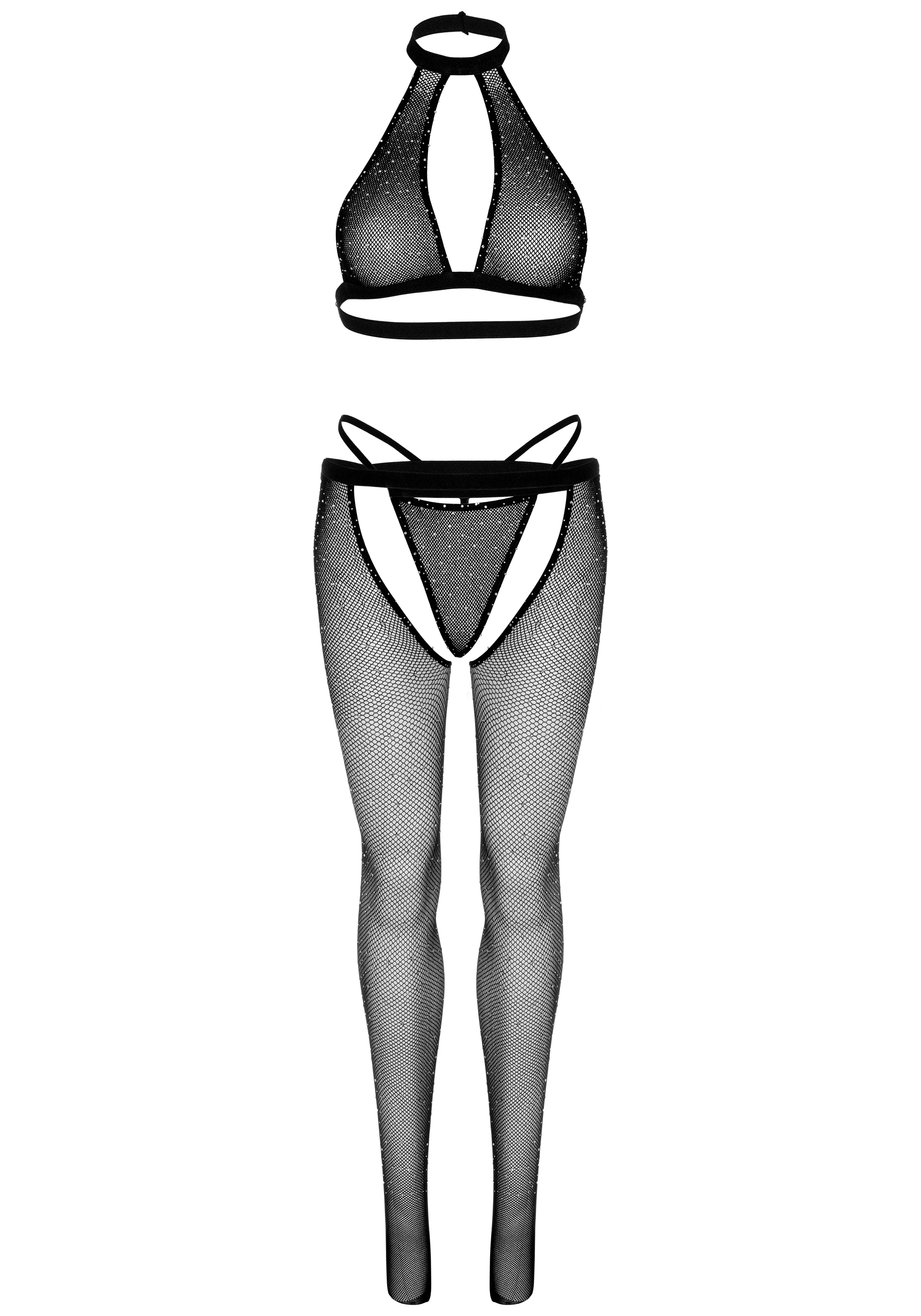 Keyhole Top, String and Crotchless Tights - Image 5