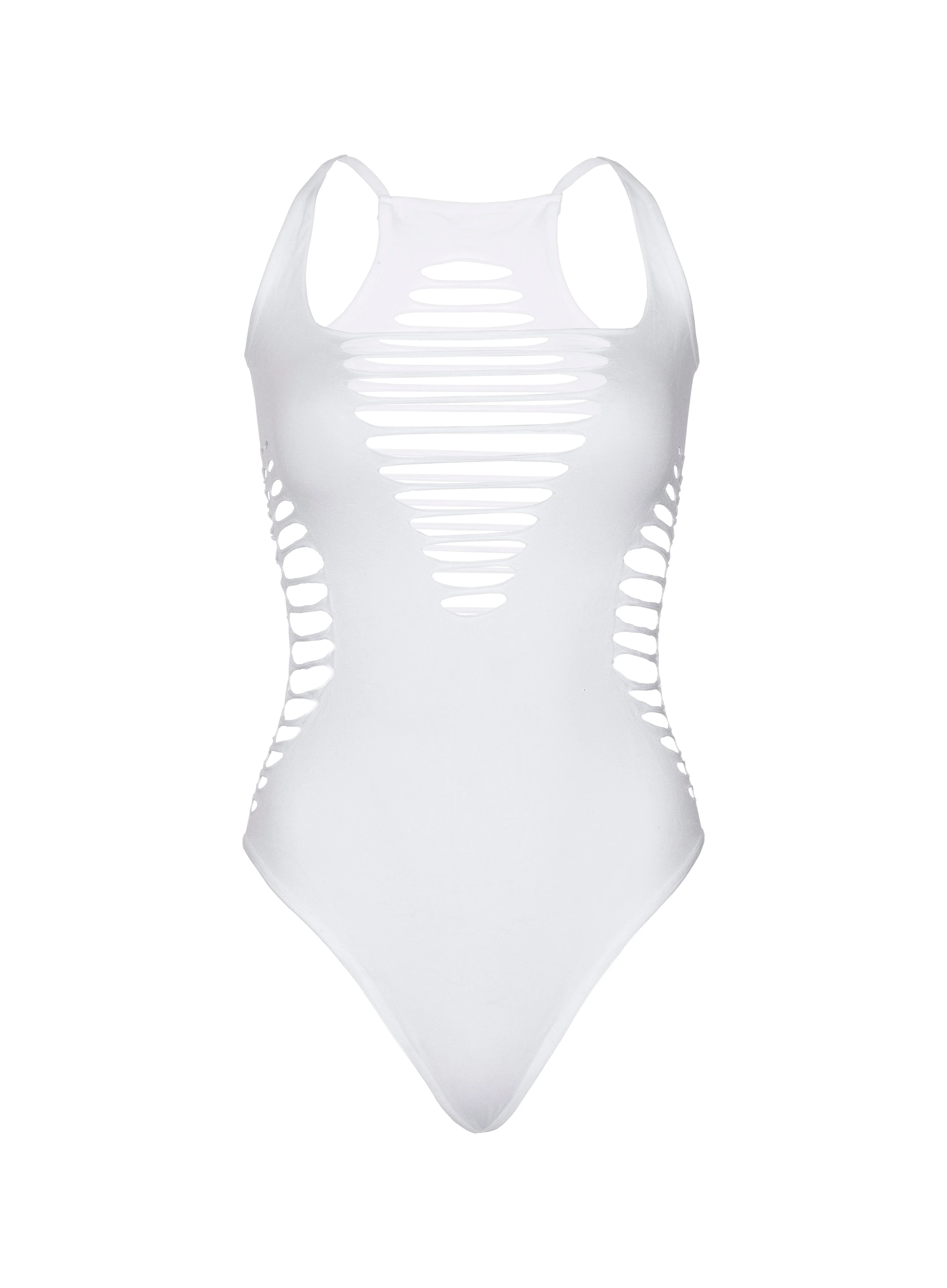 Shredded Racer Back Thong Bodysuit - Image 19