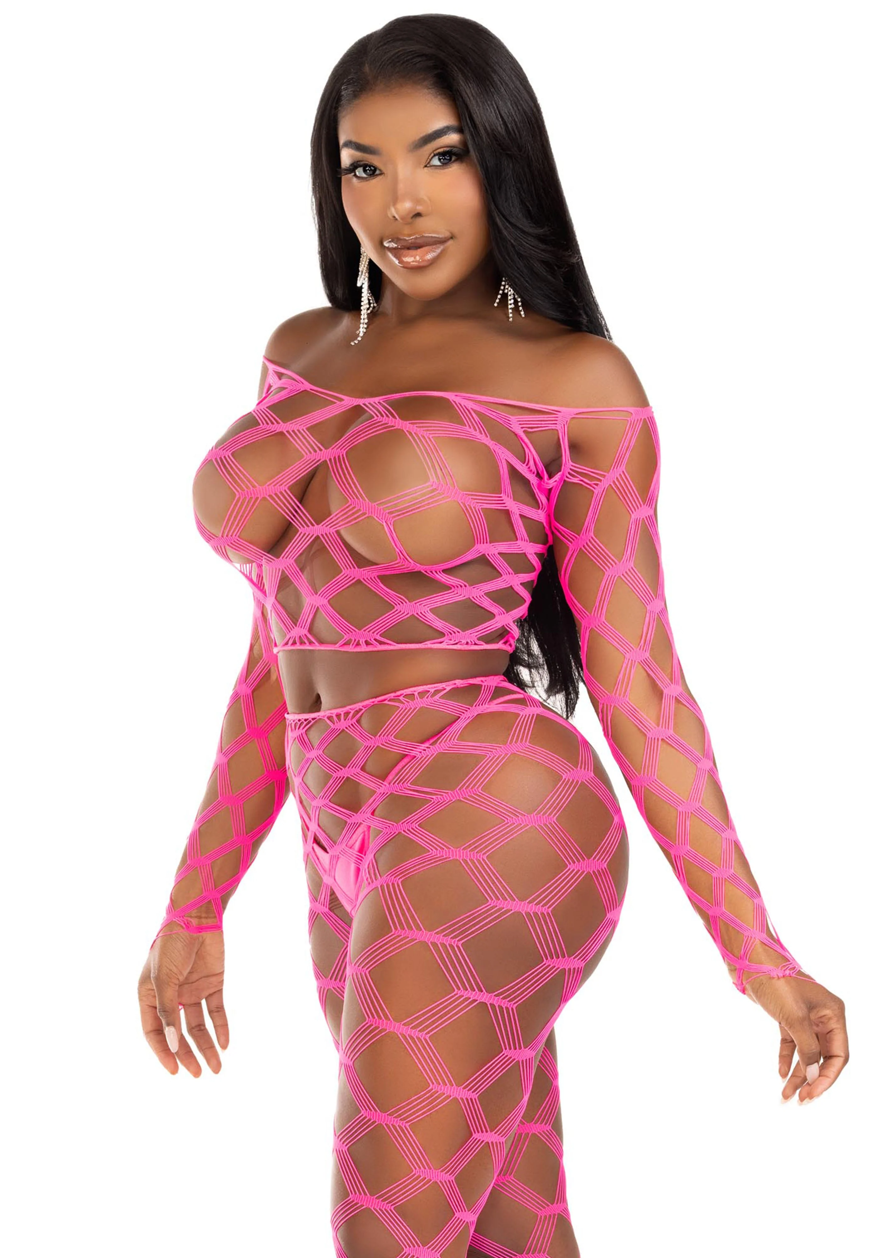 Net Crop Top and Footless Tights - Image 3