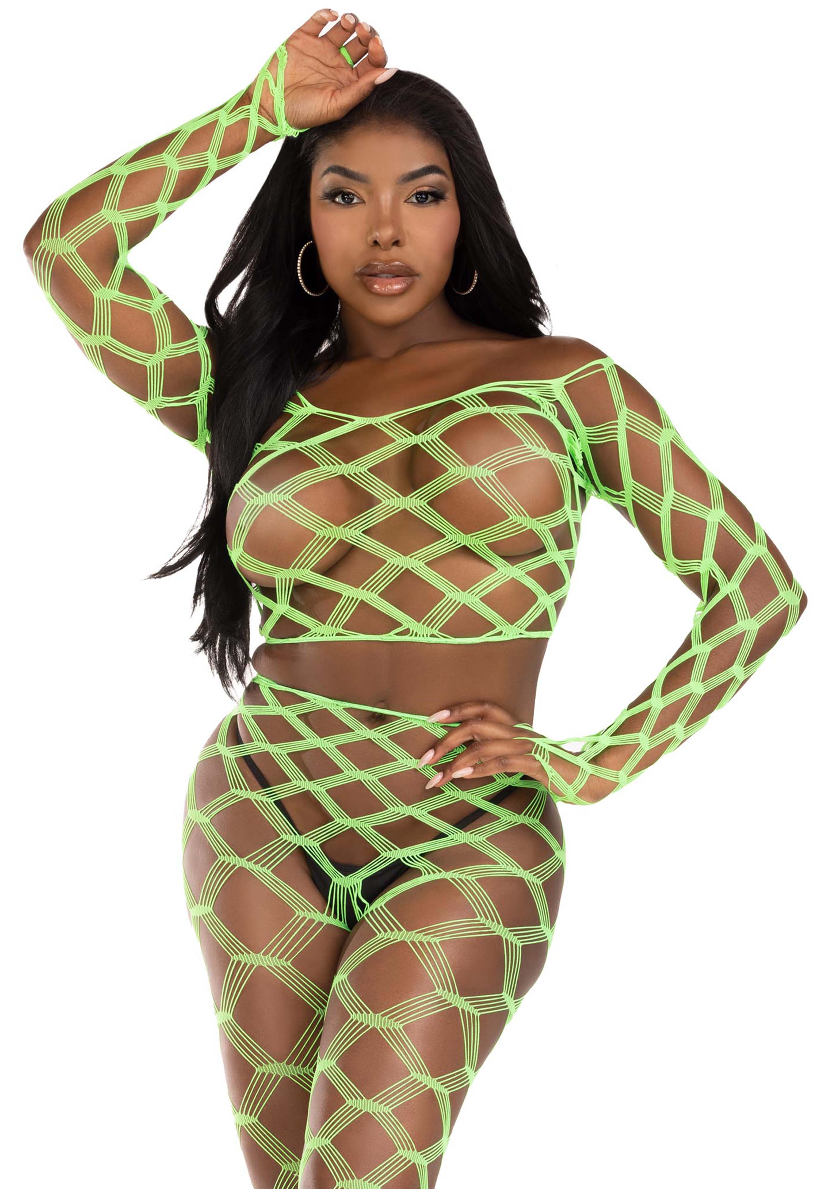 Net Crop Top and Footless Tights - Image 6