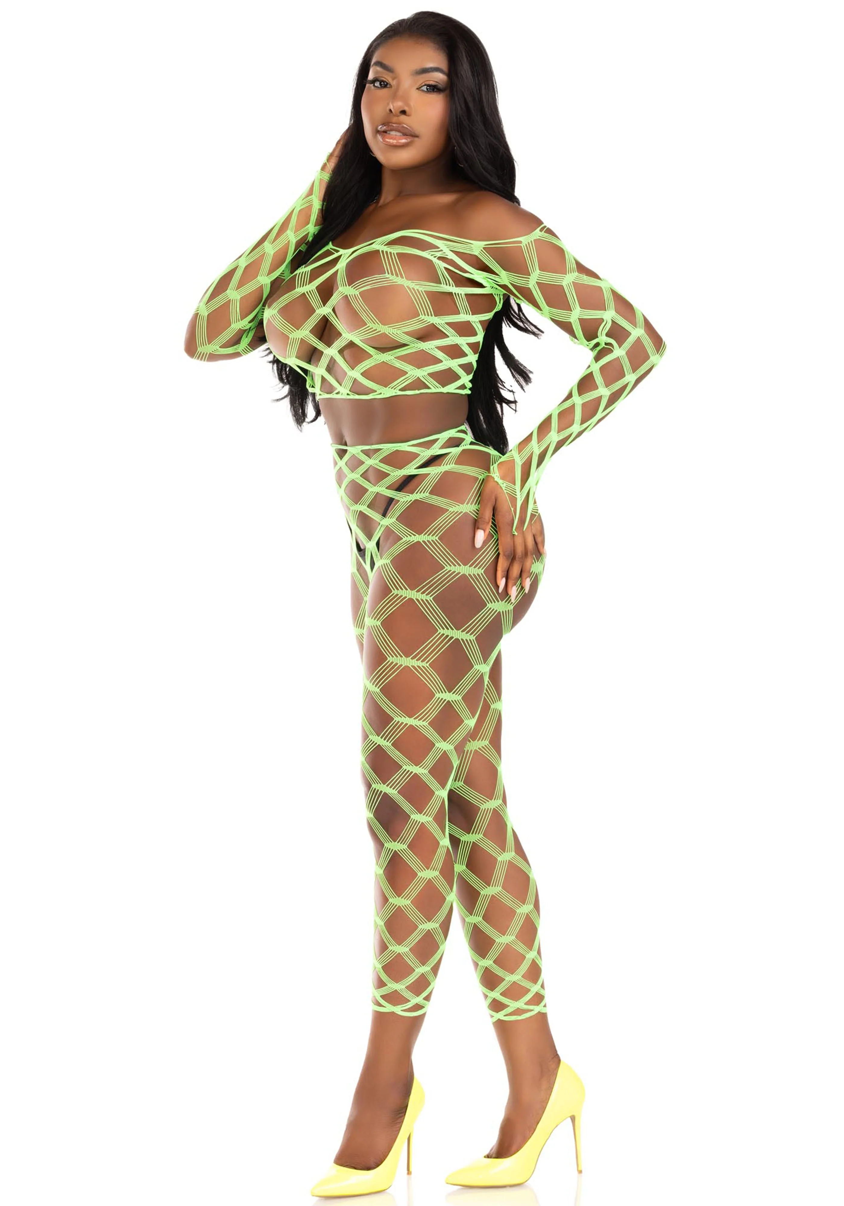 Net Crop Top and Footless Tights - Image 7
