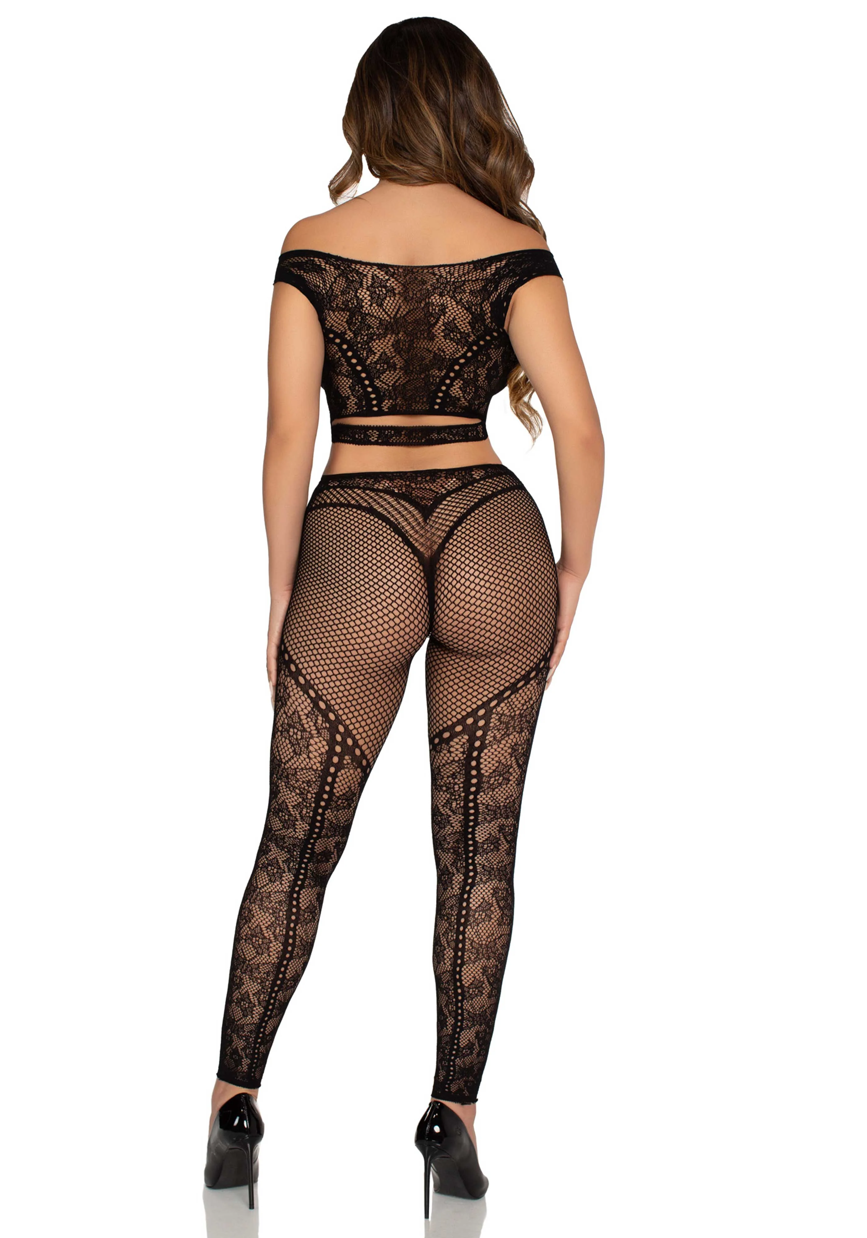 Off Shoulder Crop Top and Legging - Image 2