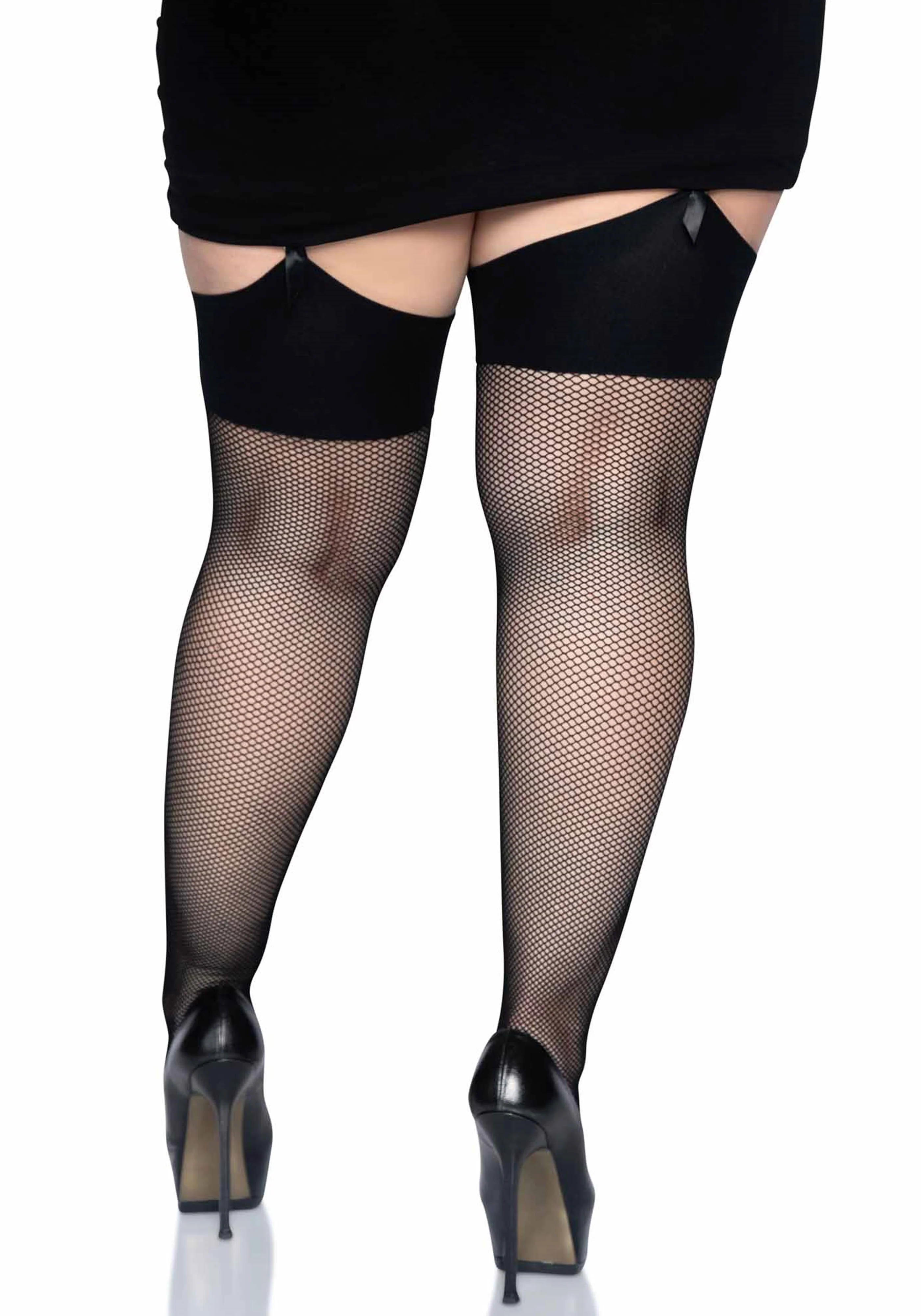 Plus Elastane Fishnet Stockings - Image 2