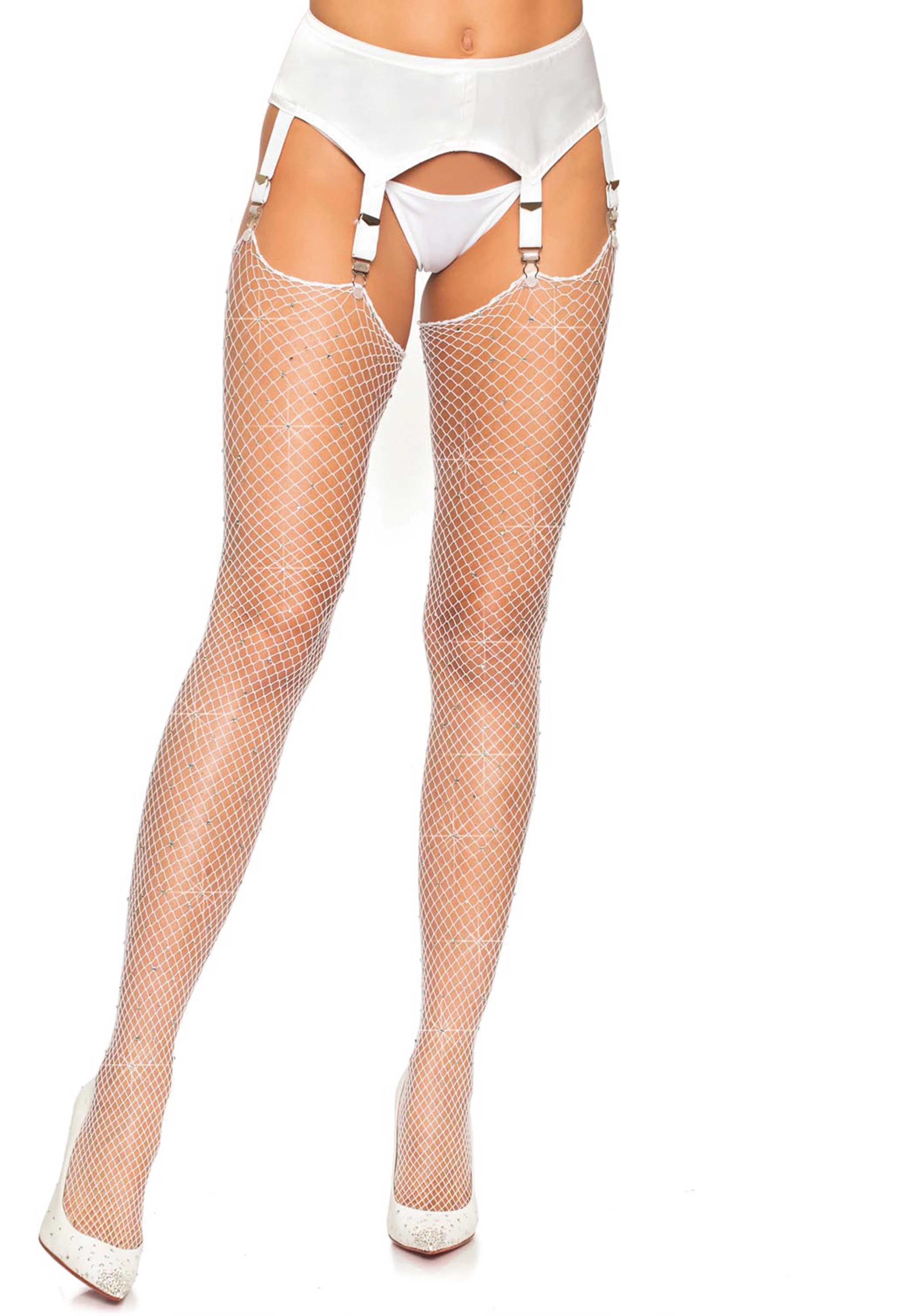 Rhinestone Fishnet Stockings - Image 6