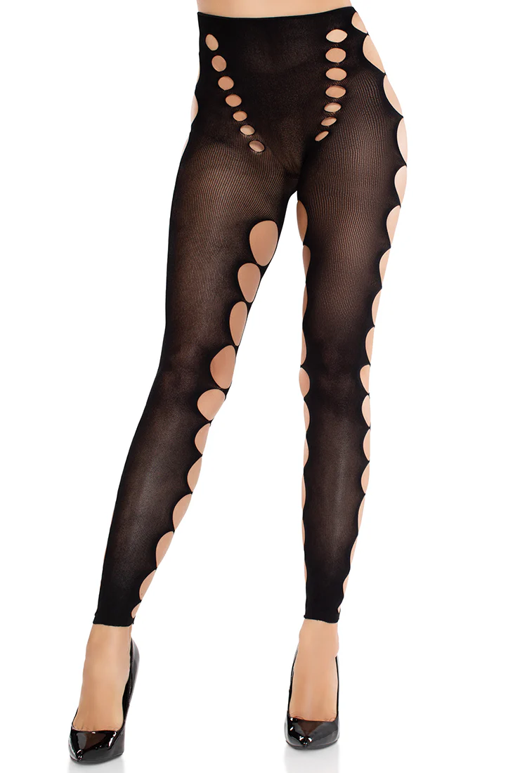 Seamless Opaque Cut-Out Footless Tights - Image 3