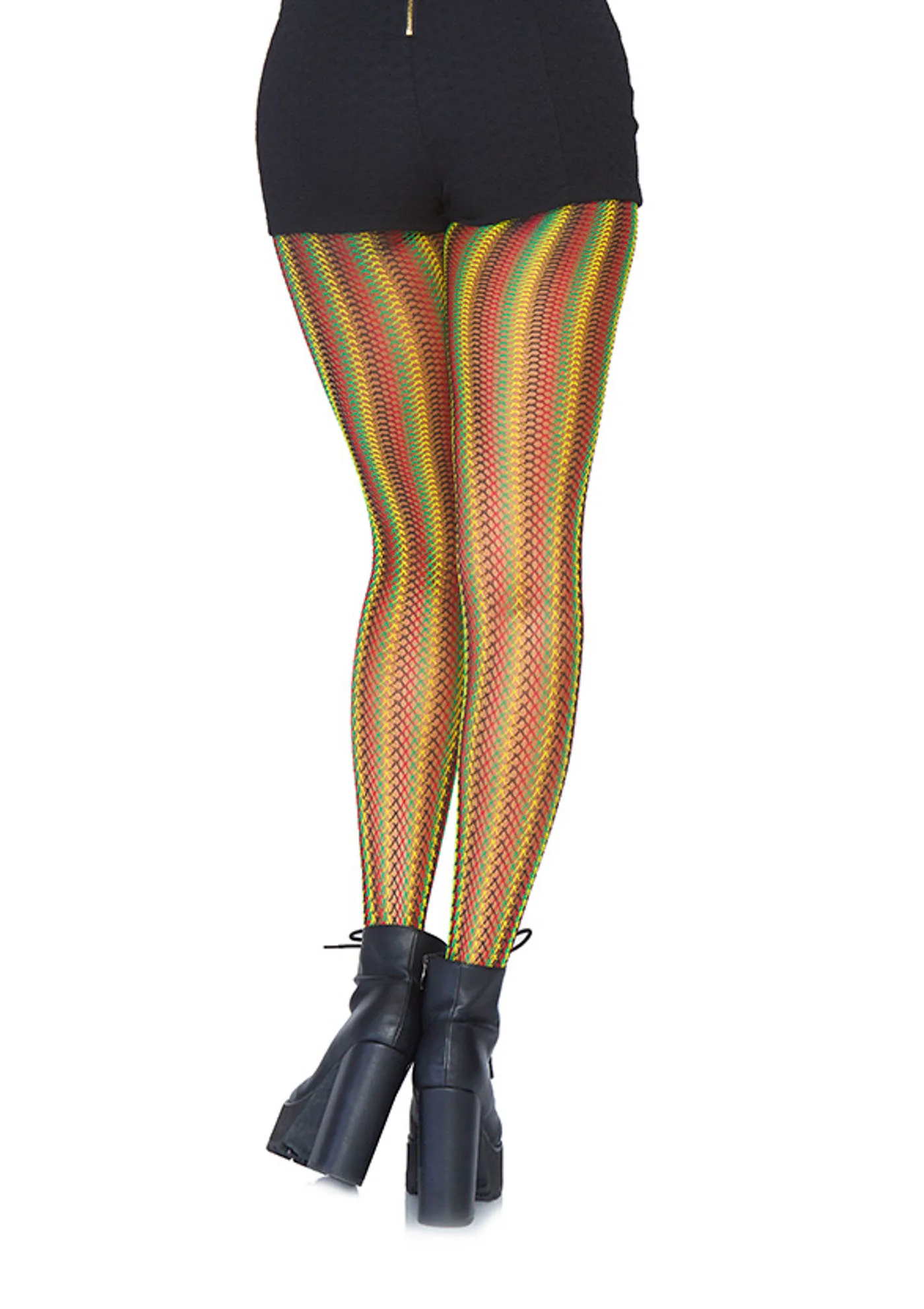 Rasta Striped Fishnet Pantyhose - Image 2