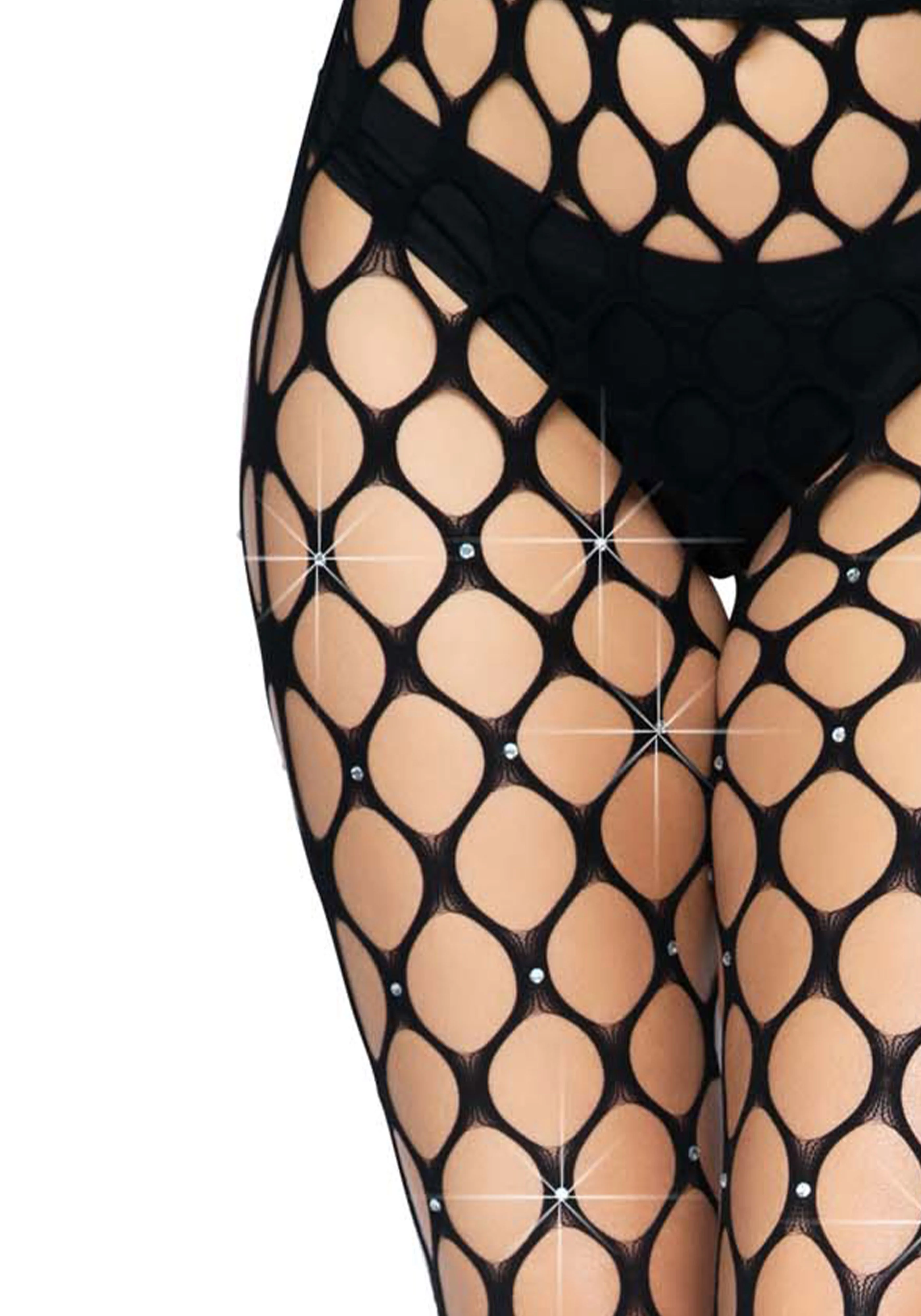 Rhinestone Jumbo Net Pantyhose - Image 7