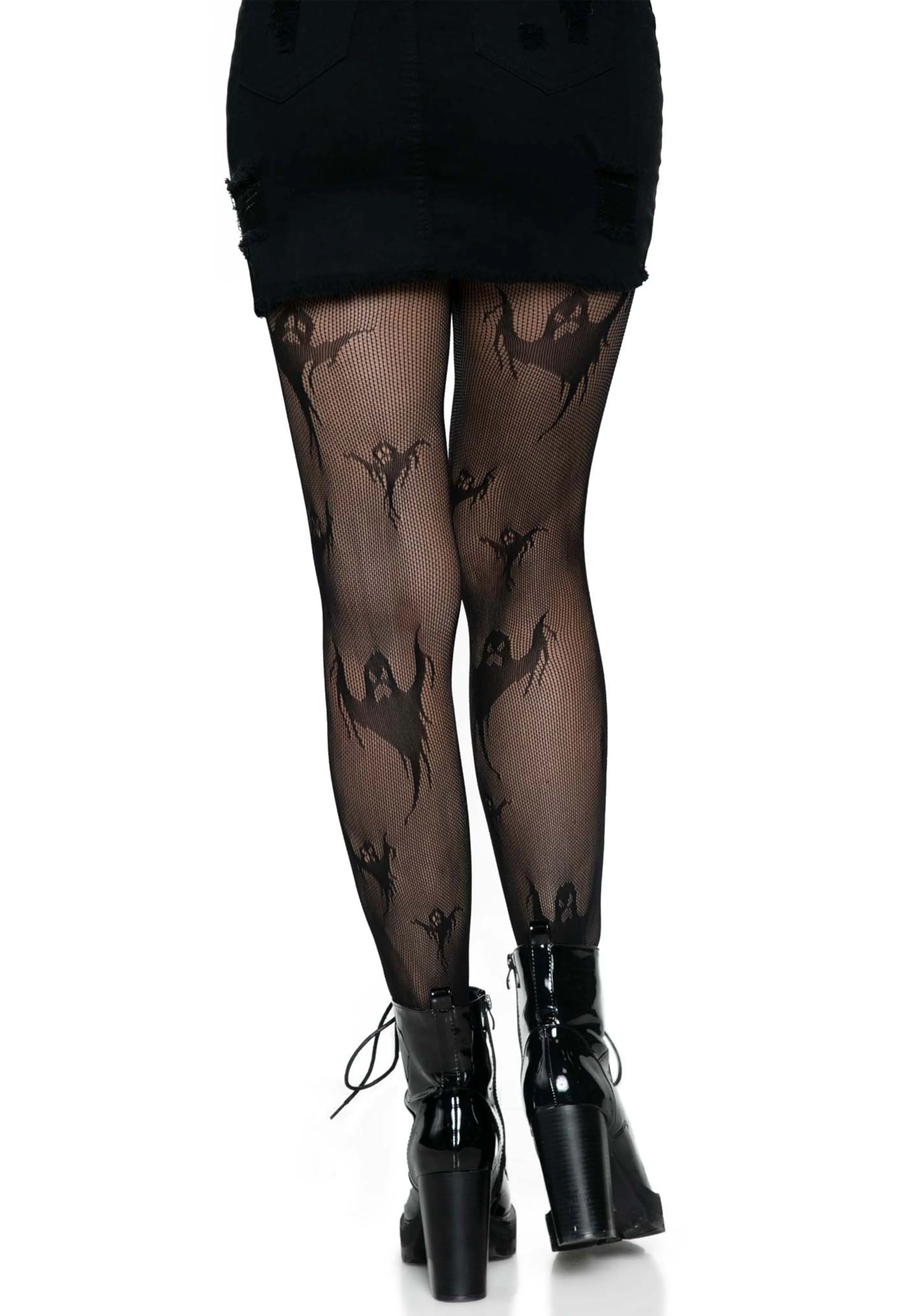 Spooky Ghost Fishnet Pantyhose - Image 2