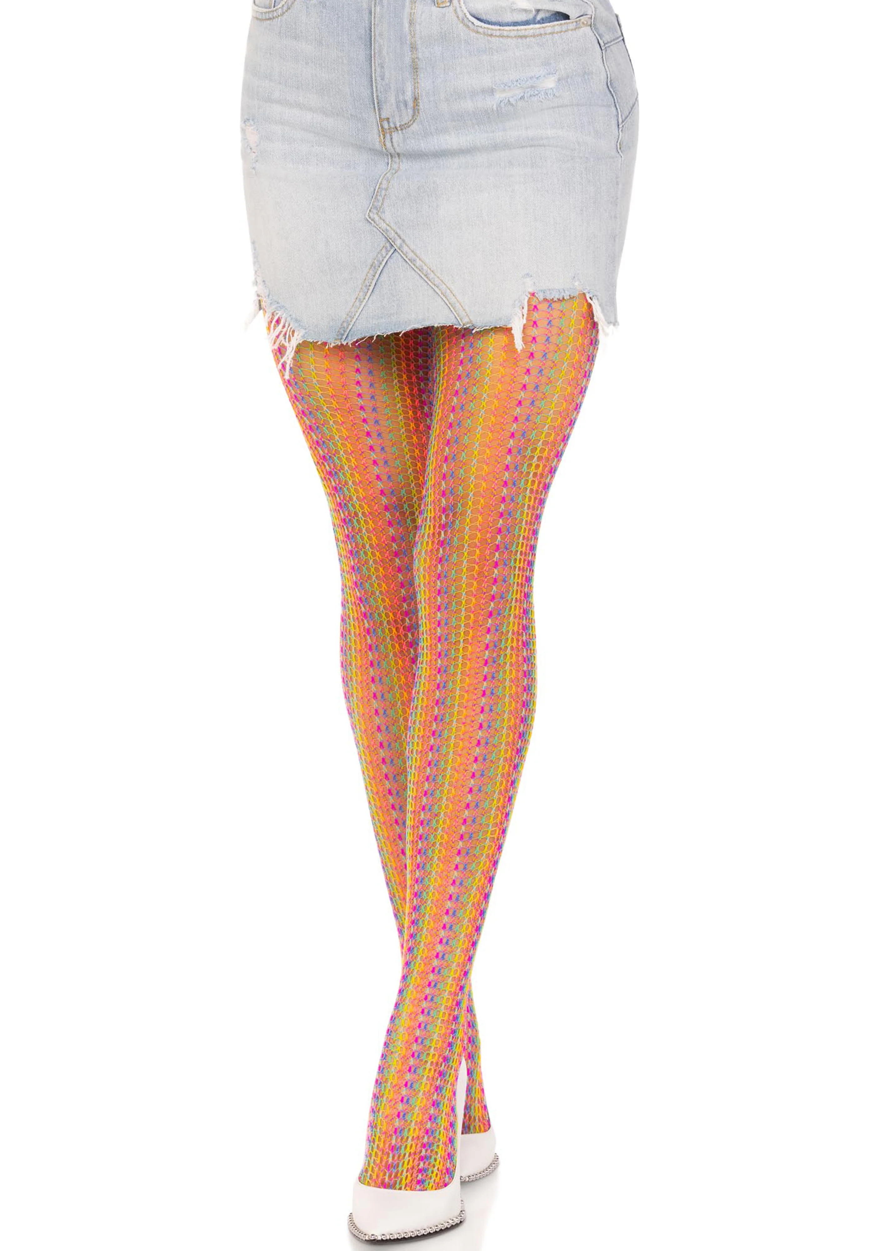 Rainbow Crochet Net Pantyhose - Image 3