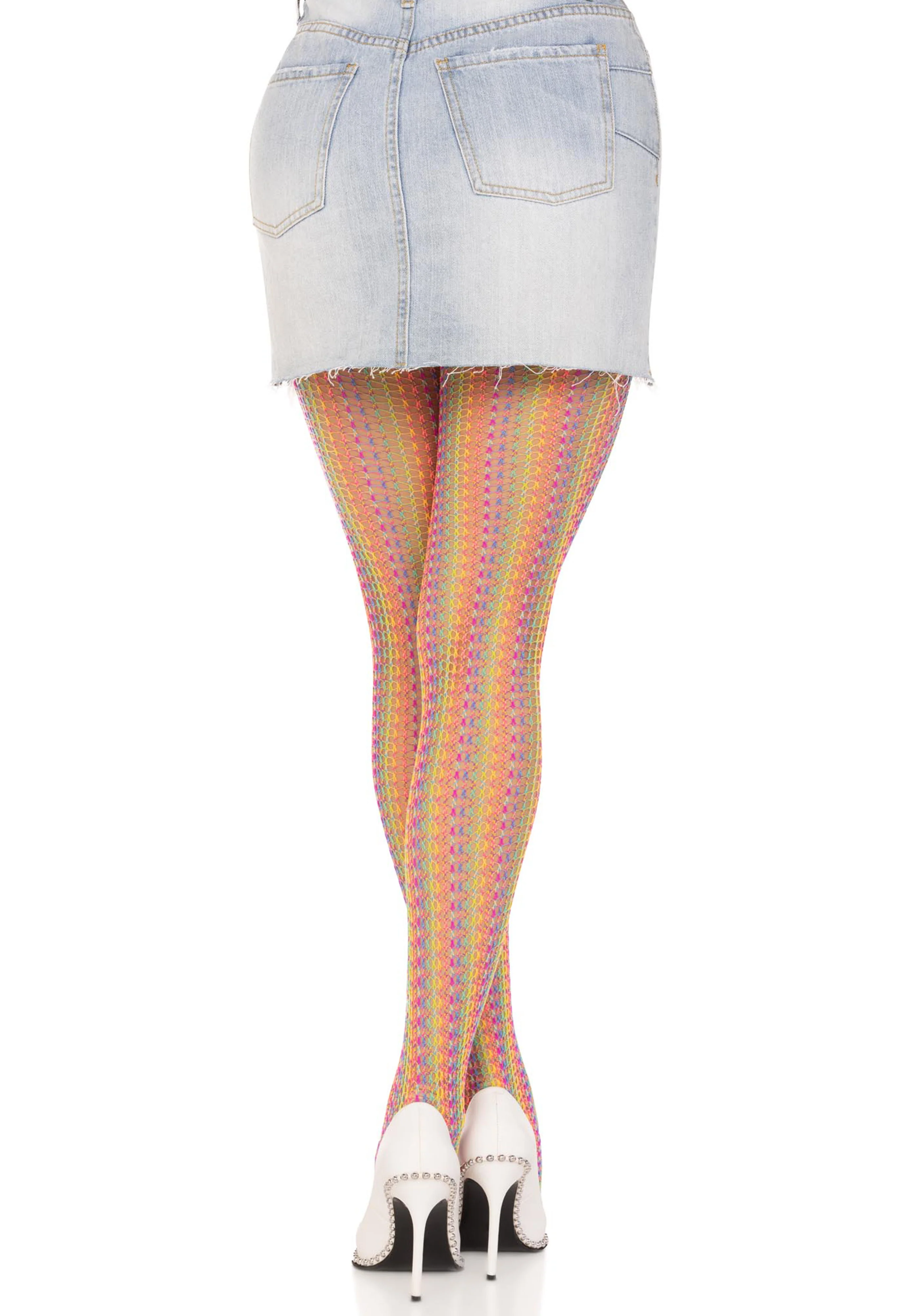 Rainbow Crochet Net Pantyhose - Image 4