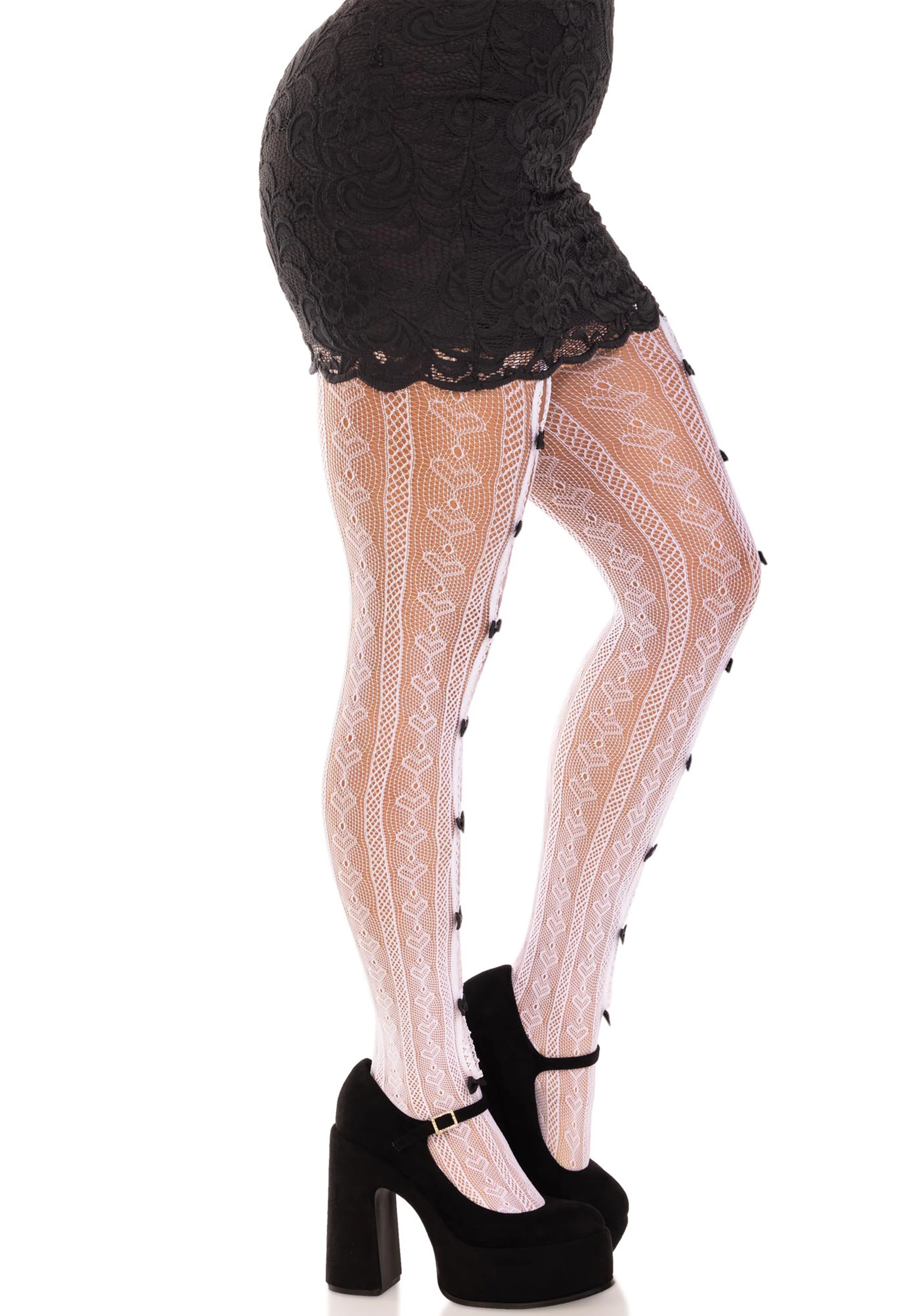 Sweetheart Striped Net Pantyhose - Image 3