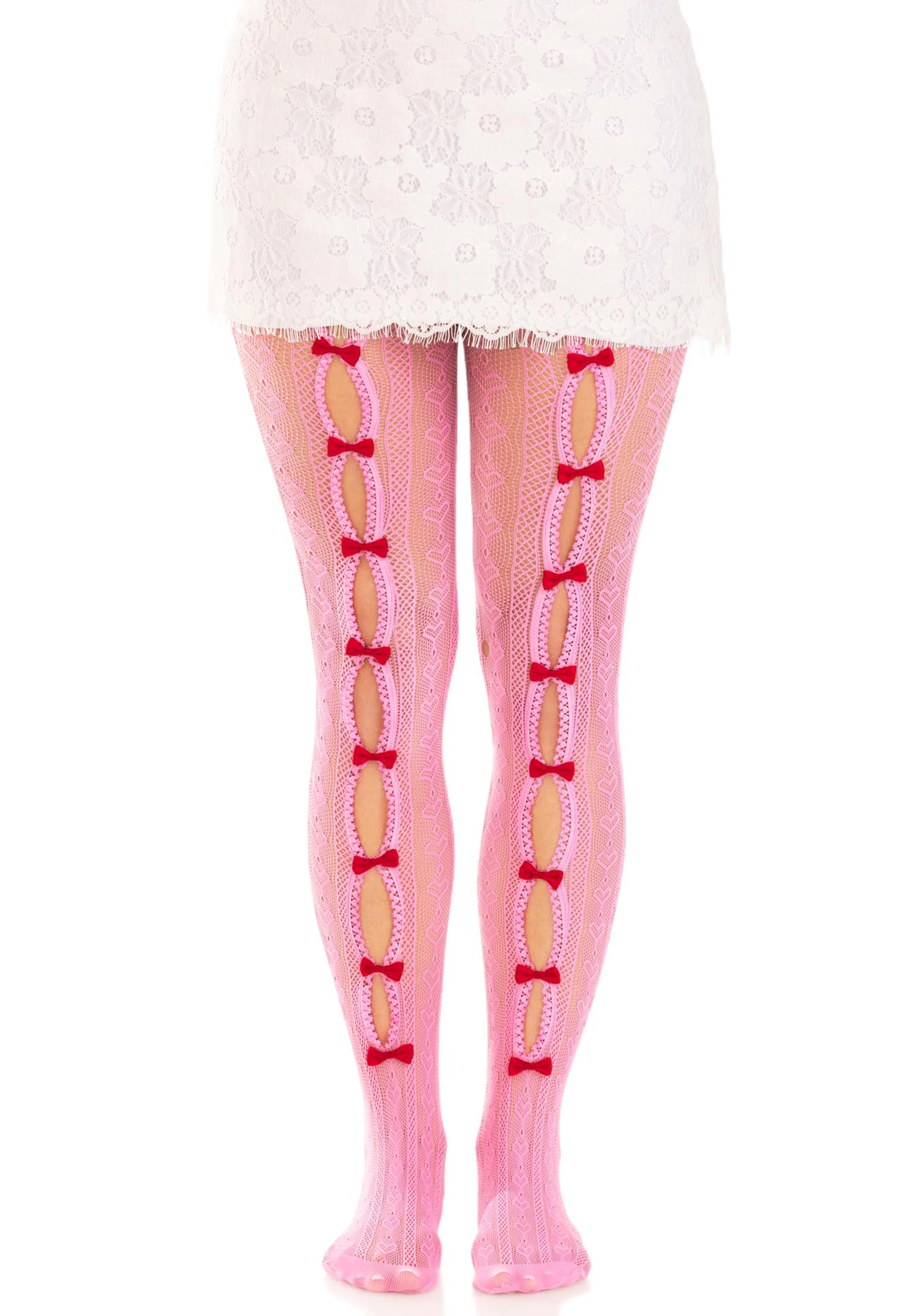 Sweetheart Striped Net Pantyhose - Image 7