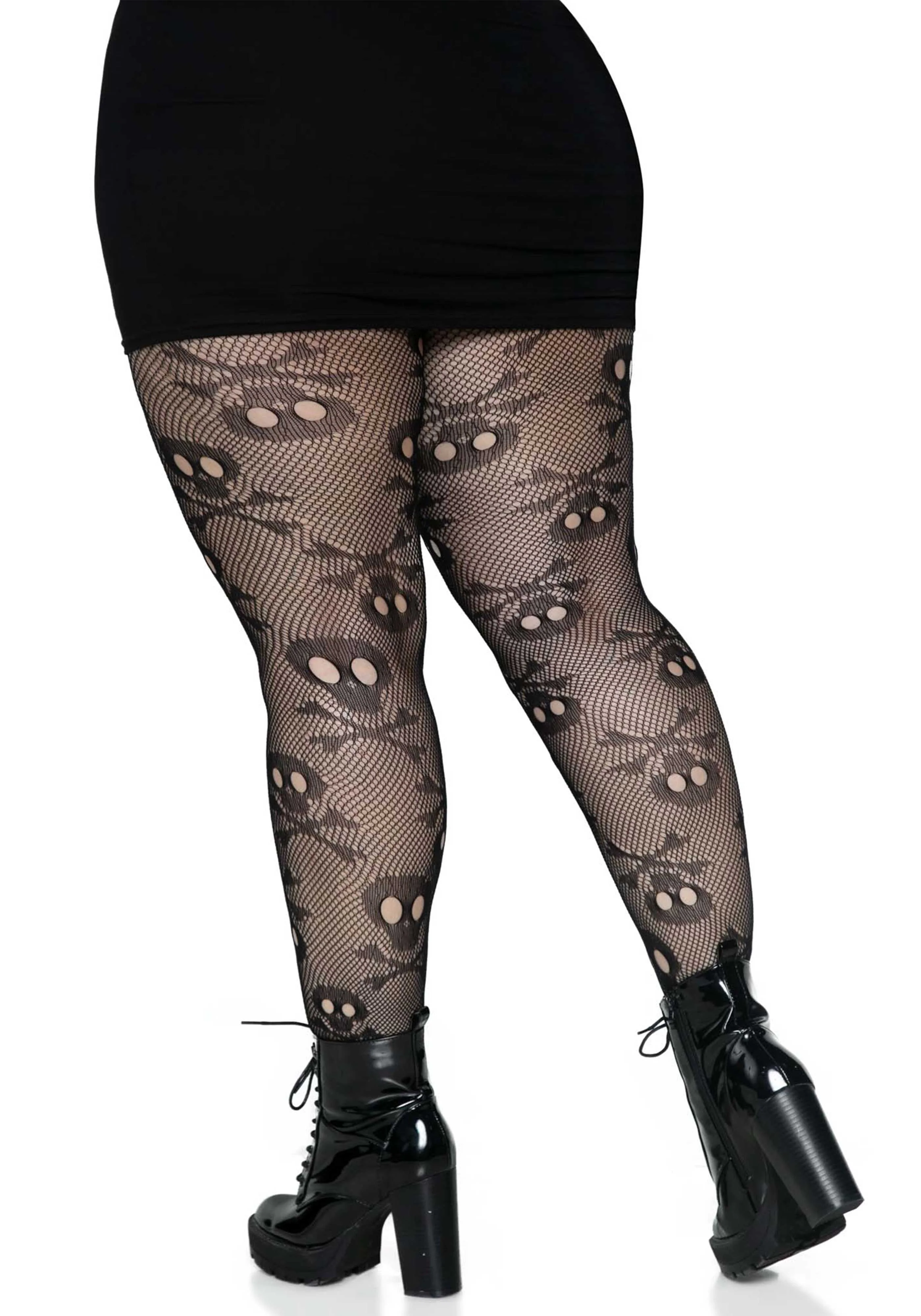 Plus Pirate Booty Skull Net Pantyhose - Image 2