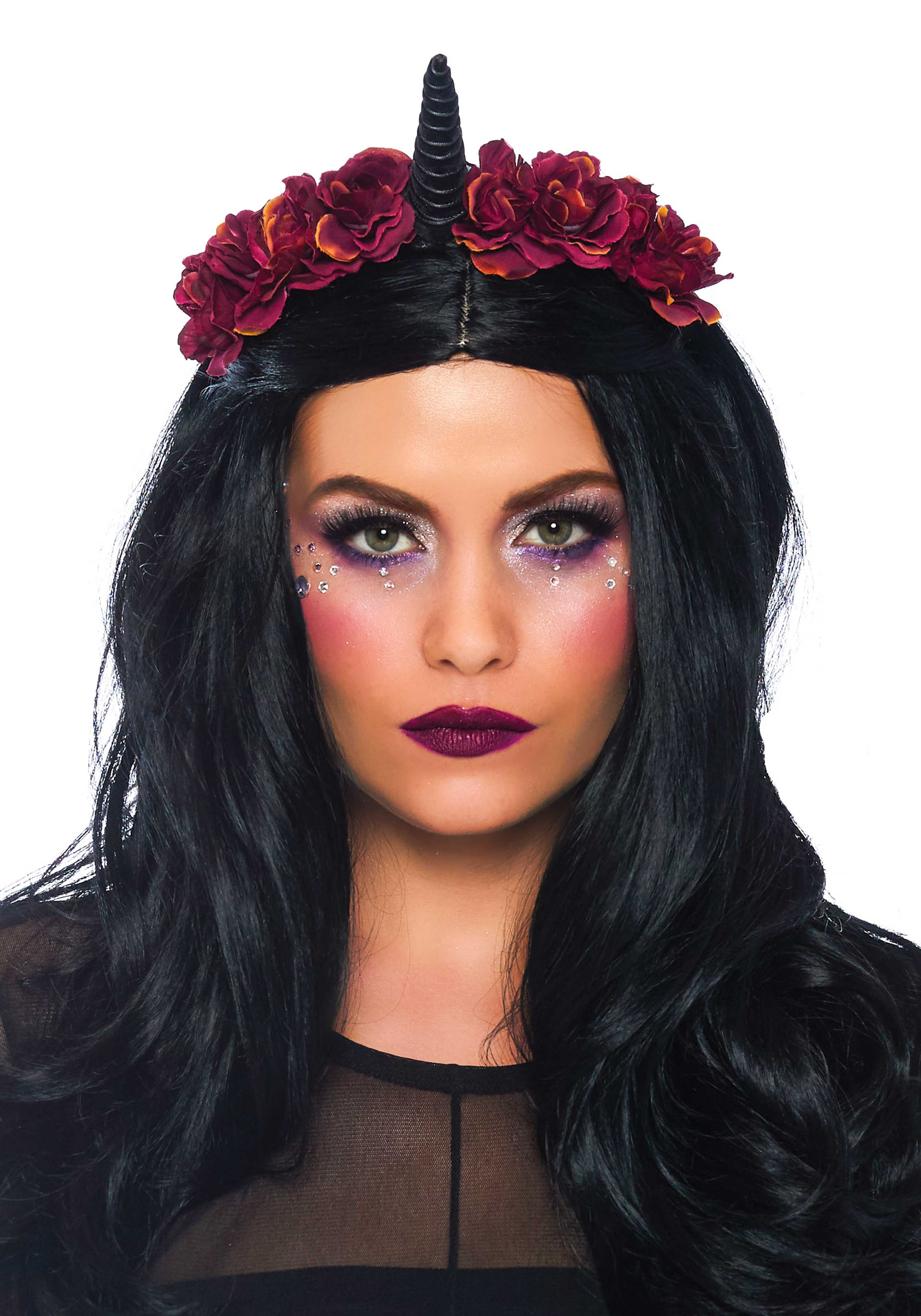 Dark Velvet Unicorn Flower Headband