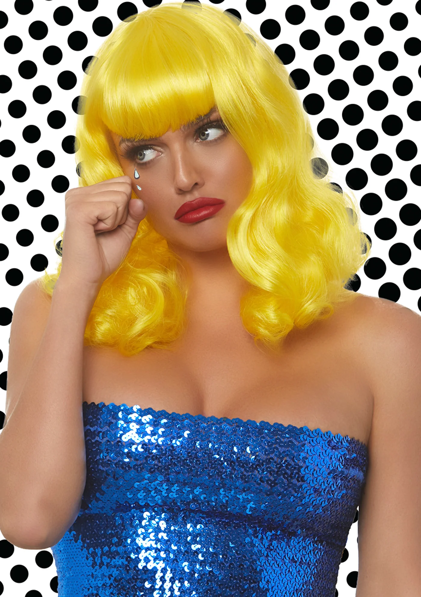 Retro Bang Curly Bob Wig - Image 3