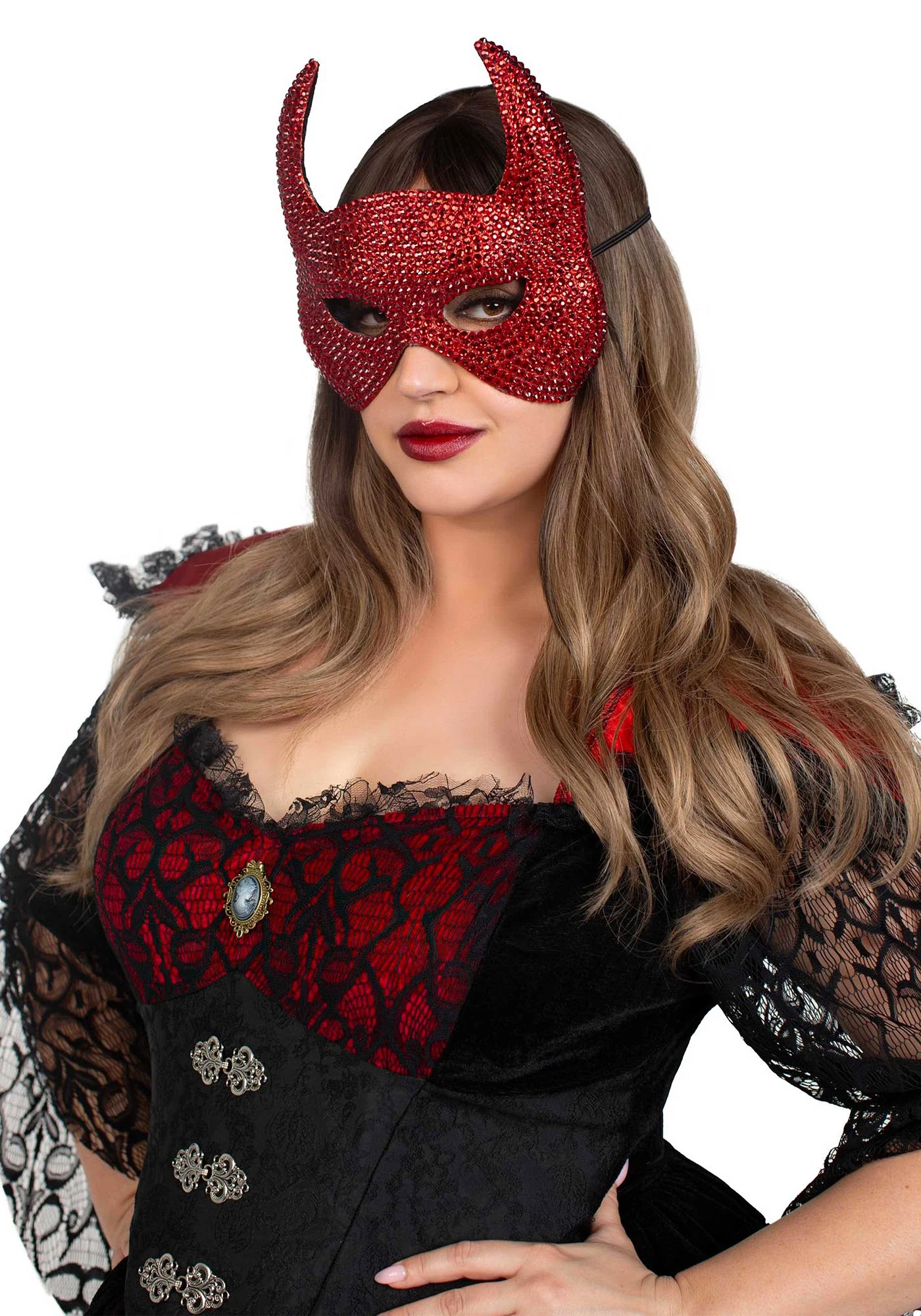 Rhinestone Devil Mask - Image 3
