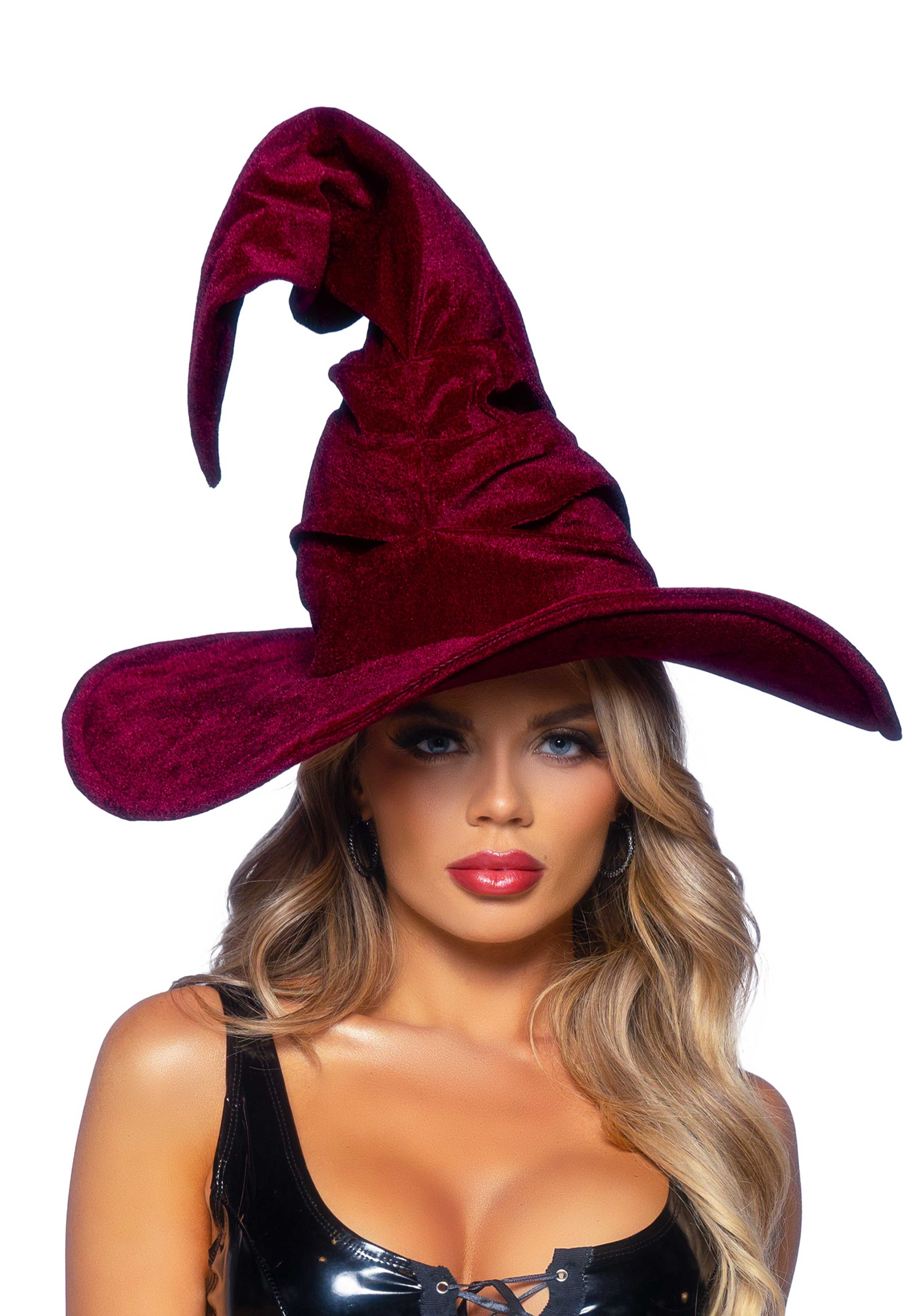 Velvet Ruched Witch Hat - Image 4