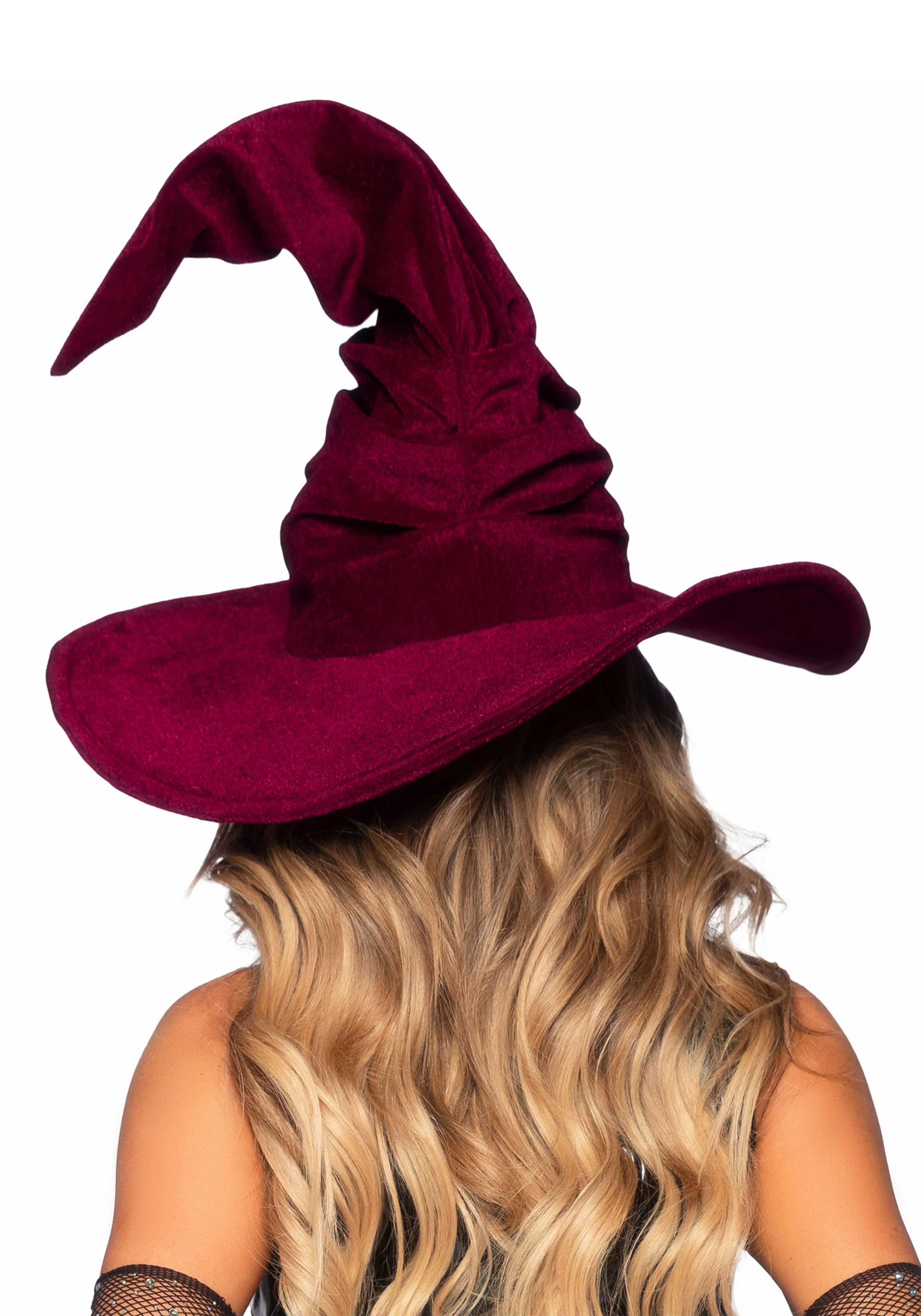Velvet Ruched Witch Hat - Image 5