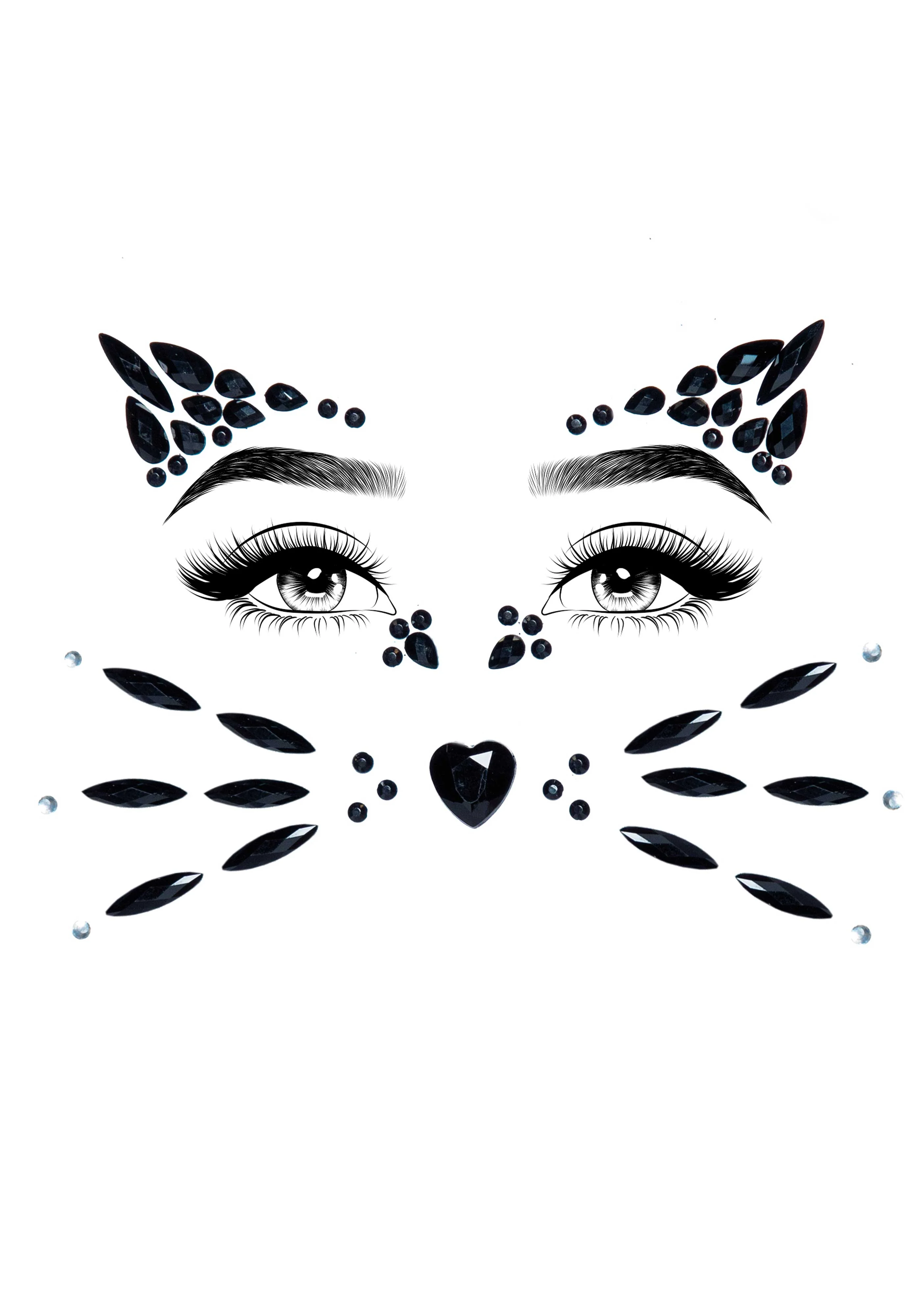Animal Adhesive Face Jewels Sticker - Image 2