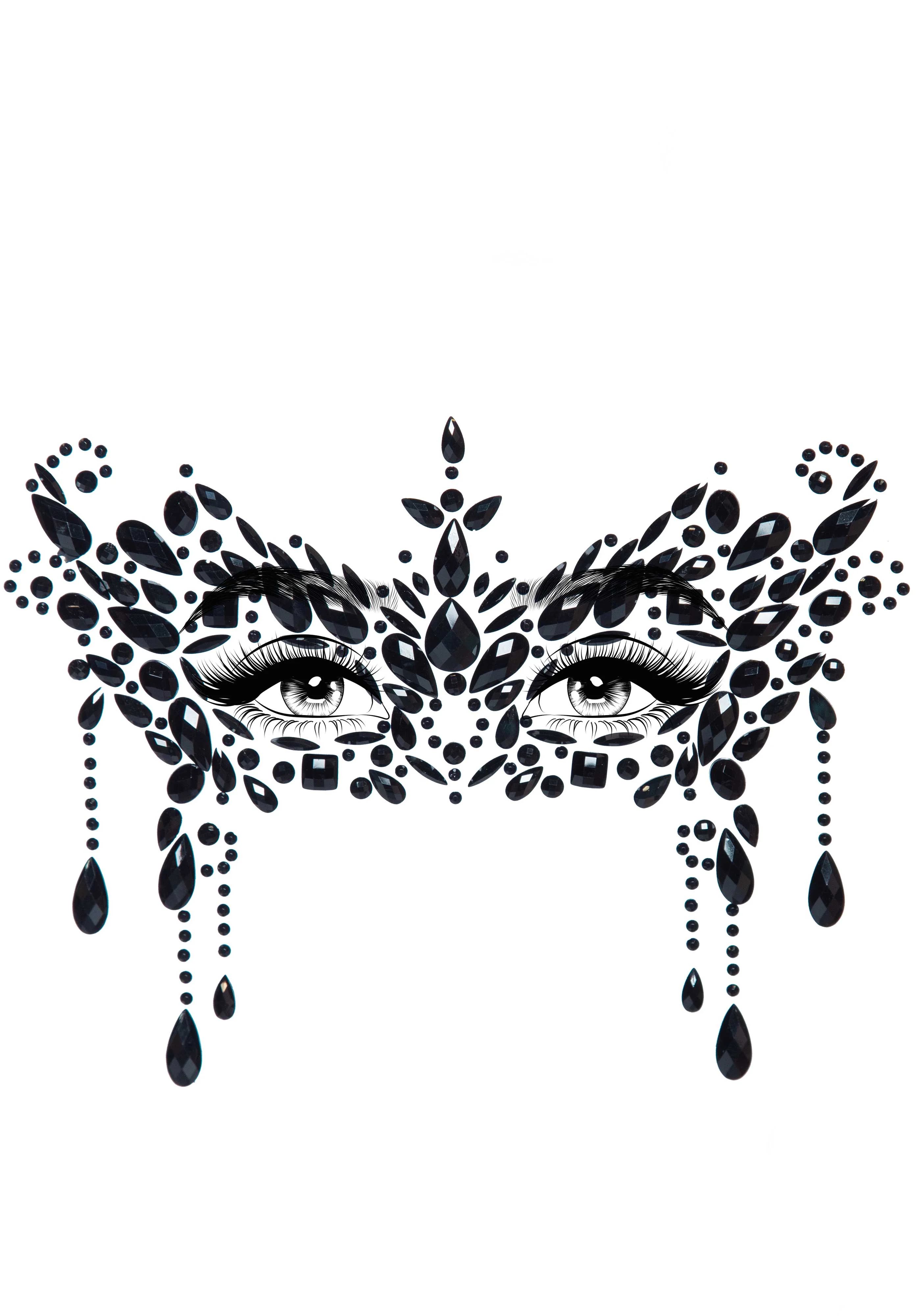 Masquerade Adhesive Face Jewels Sticker - Image 2