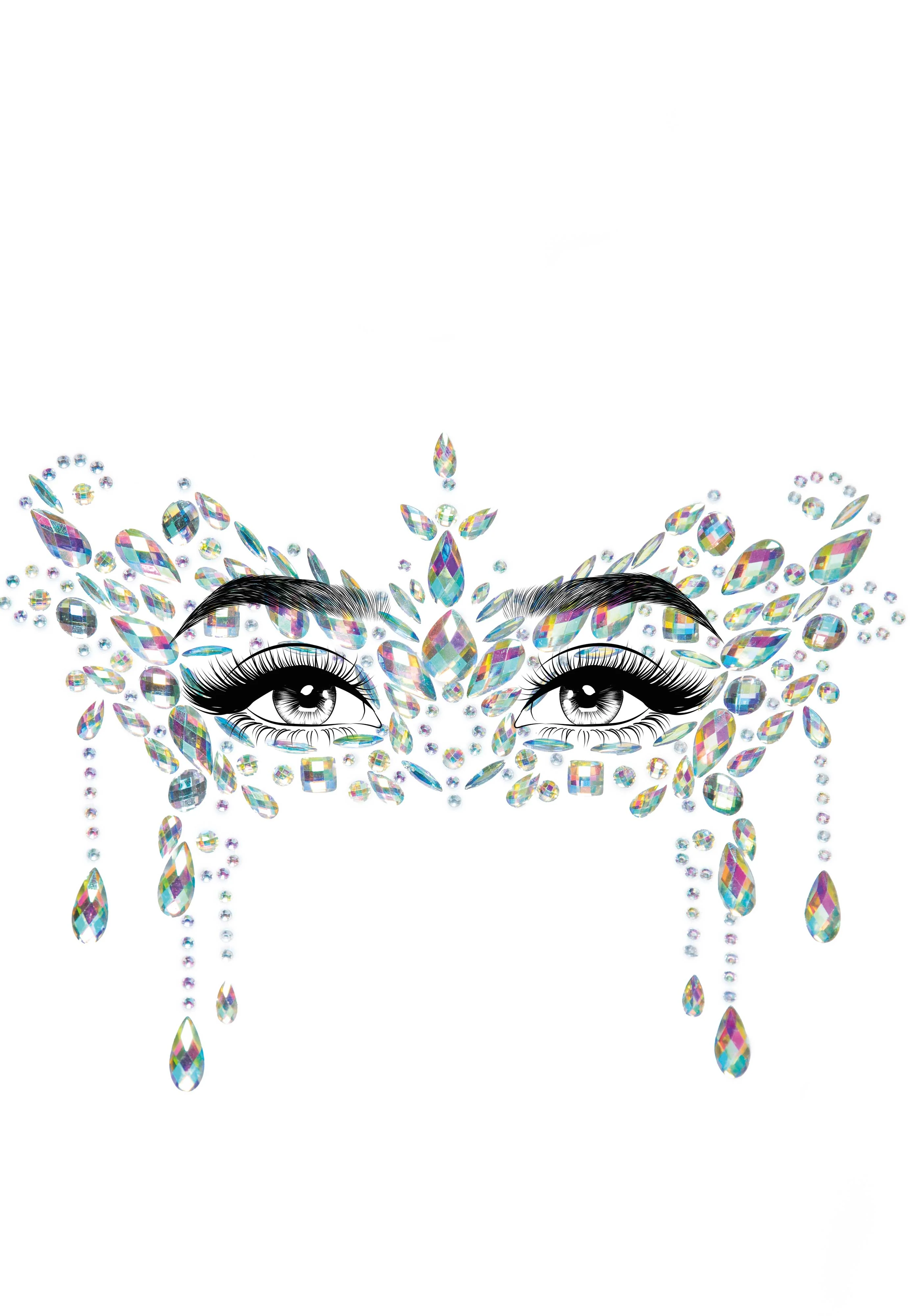 Masquerade Adhesive Face Jewels Sticker - Image 3