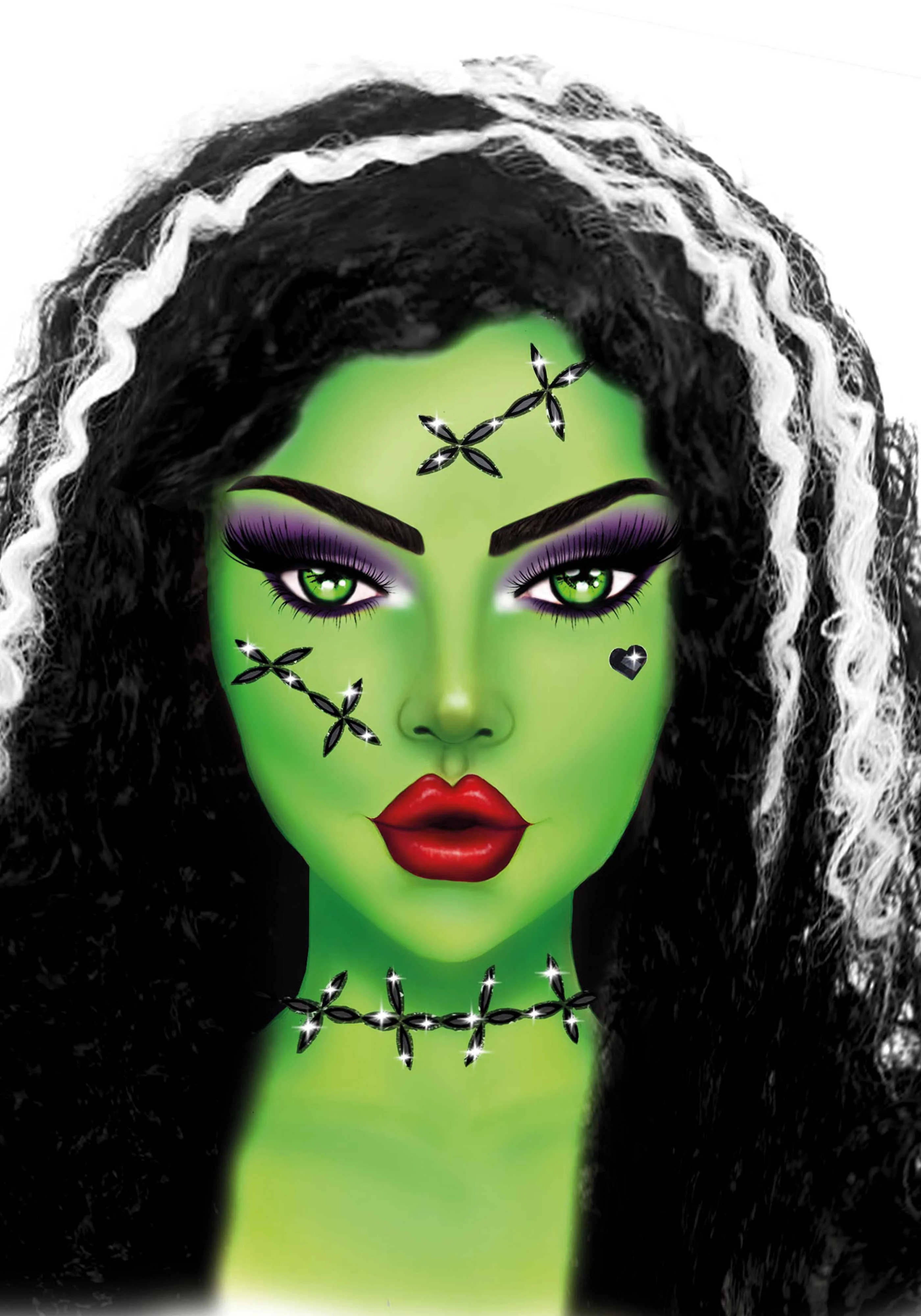 Stitches Adhesive Face Jewels Sticker