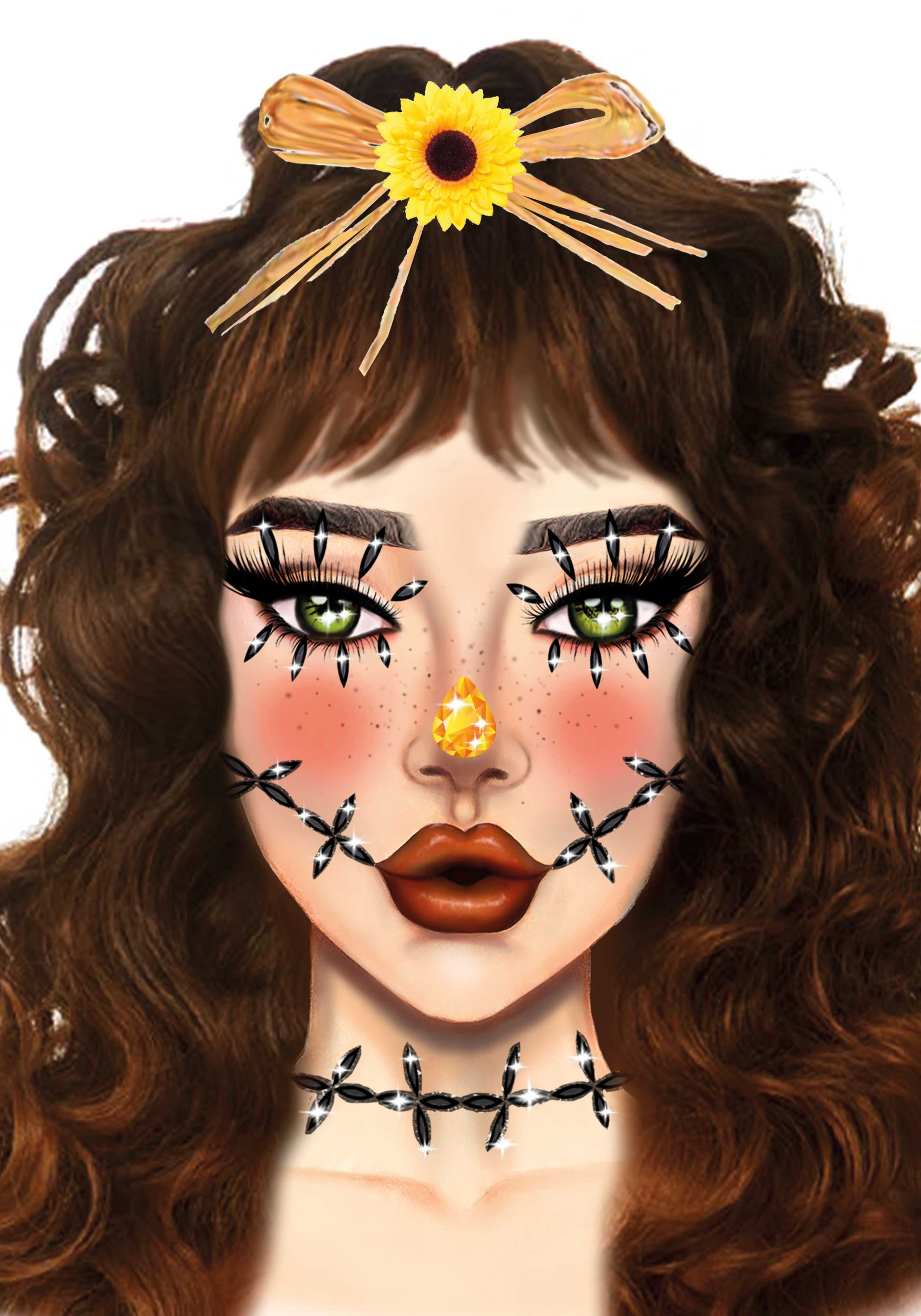 Stitches Adhesive Face Jewels Sticker - Image 4