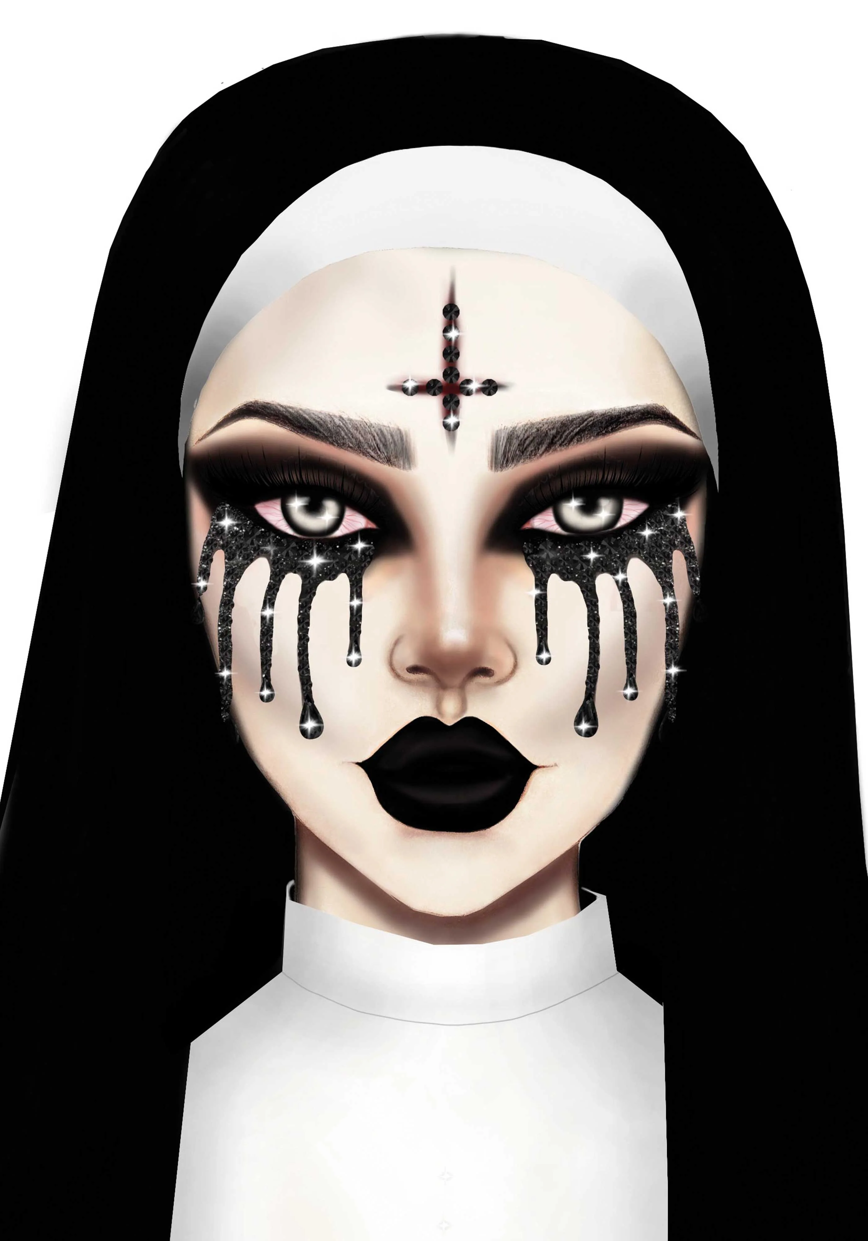 Possessed Adhesive Face Jewels Sticker