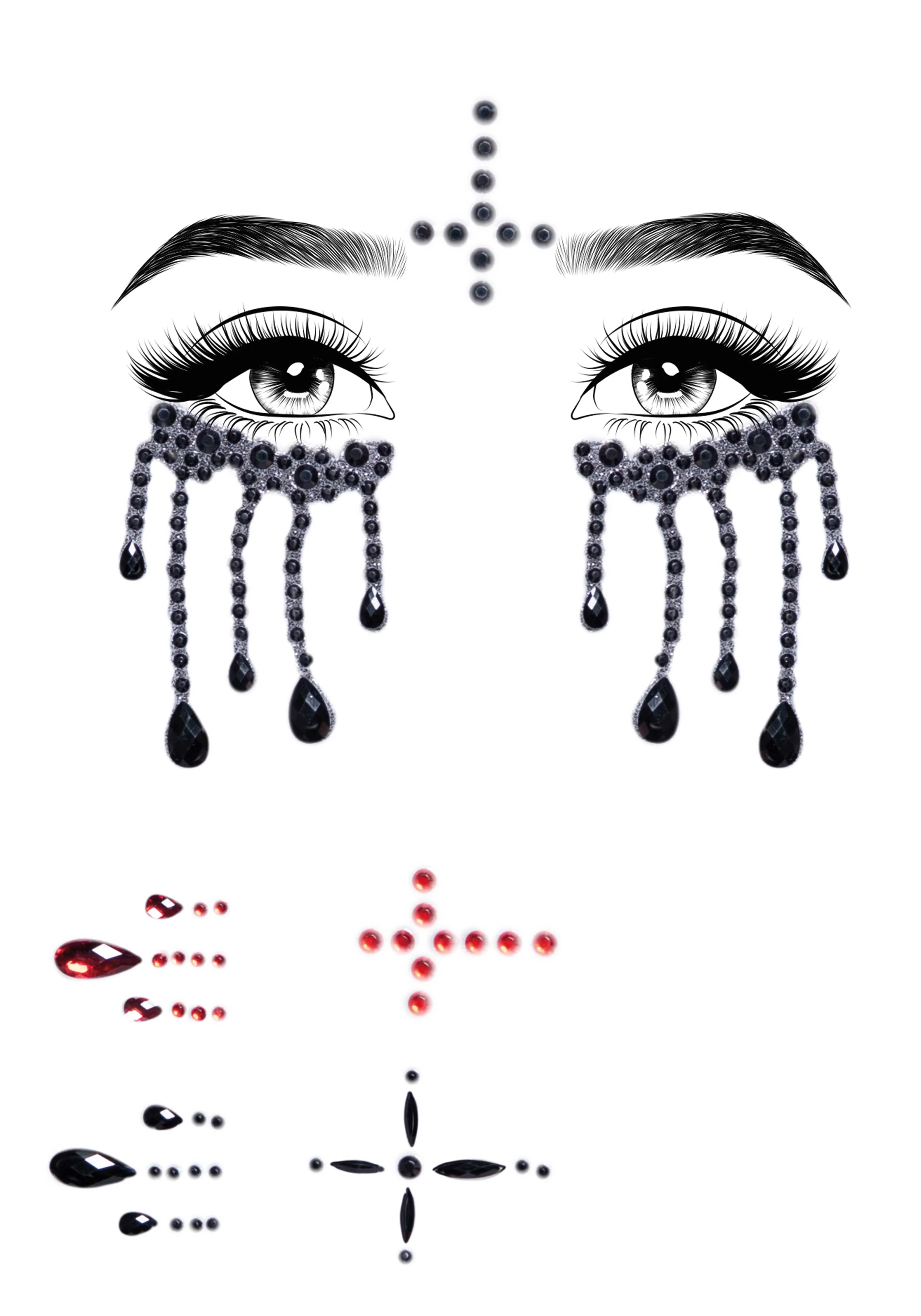 Possessed Adhesive Face Jewels Sticker - Image 2