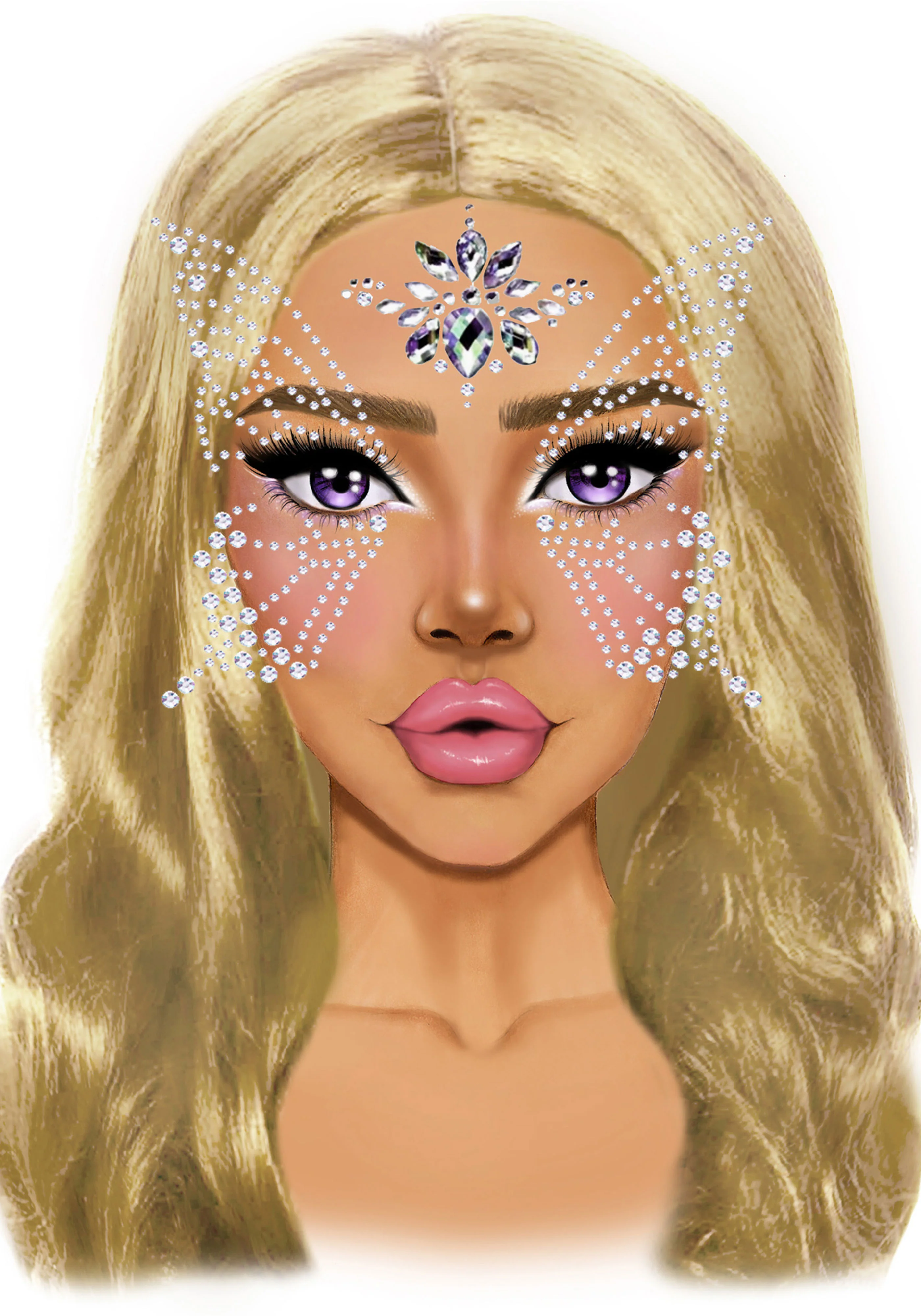 Fairy Adhesive Face Jewels Sticker - Image 2