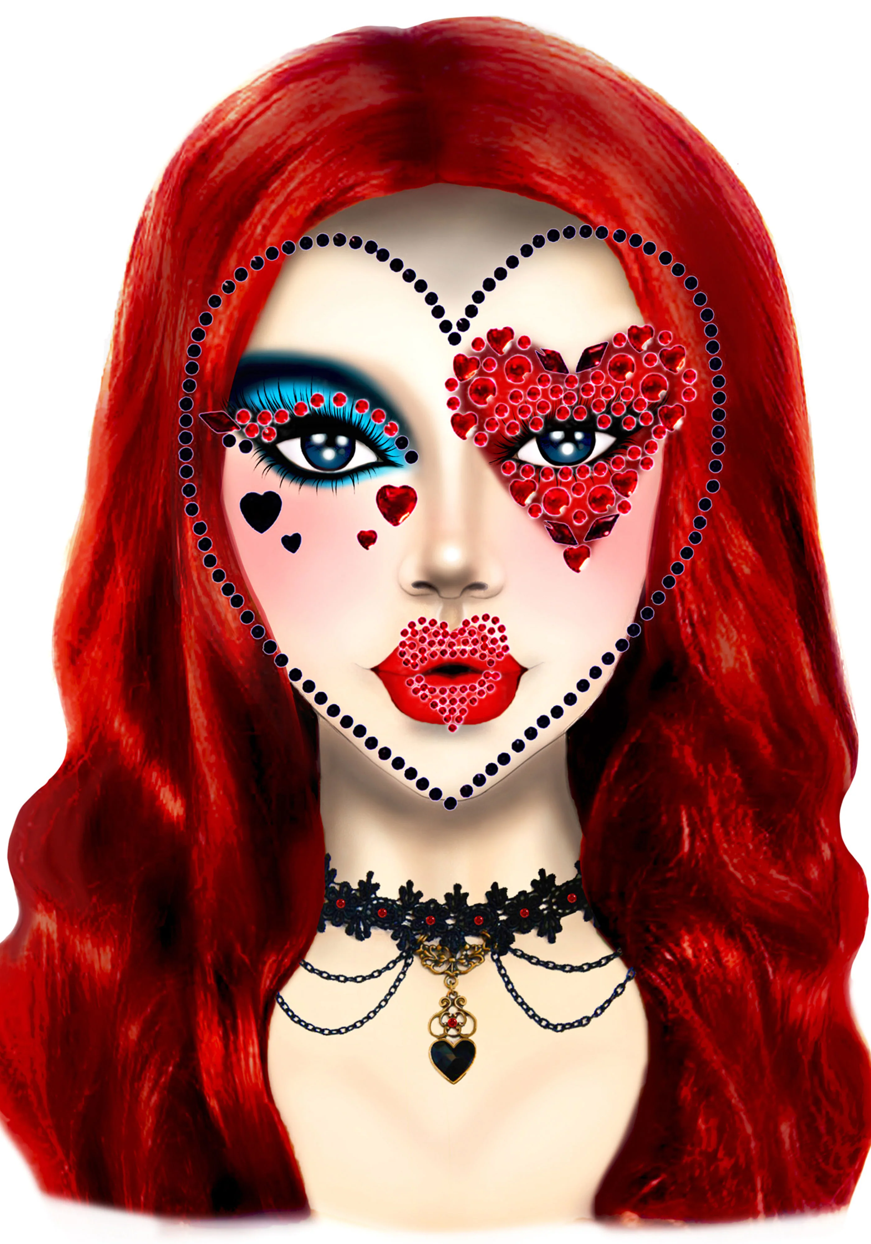 Queen Adhesive Face Jewels Sticker