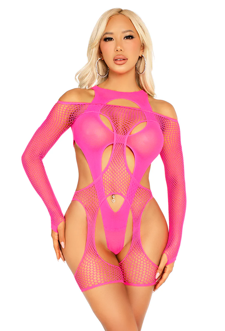 Fishnet Garter Harness and Teddy - Image 7