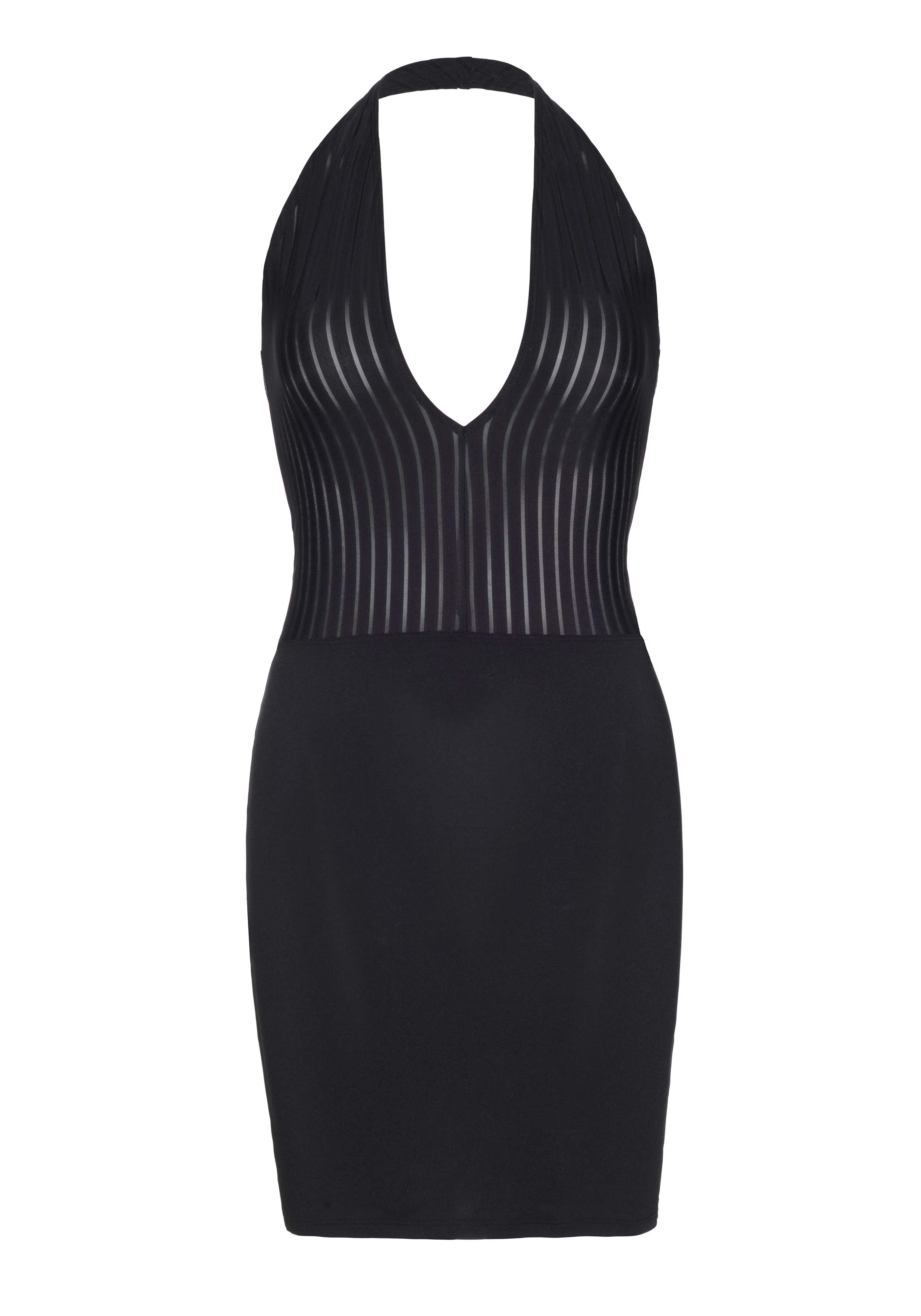 Ribbed Deep-V Backless Dress - Image 3