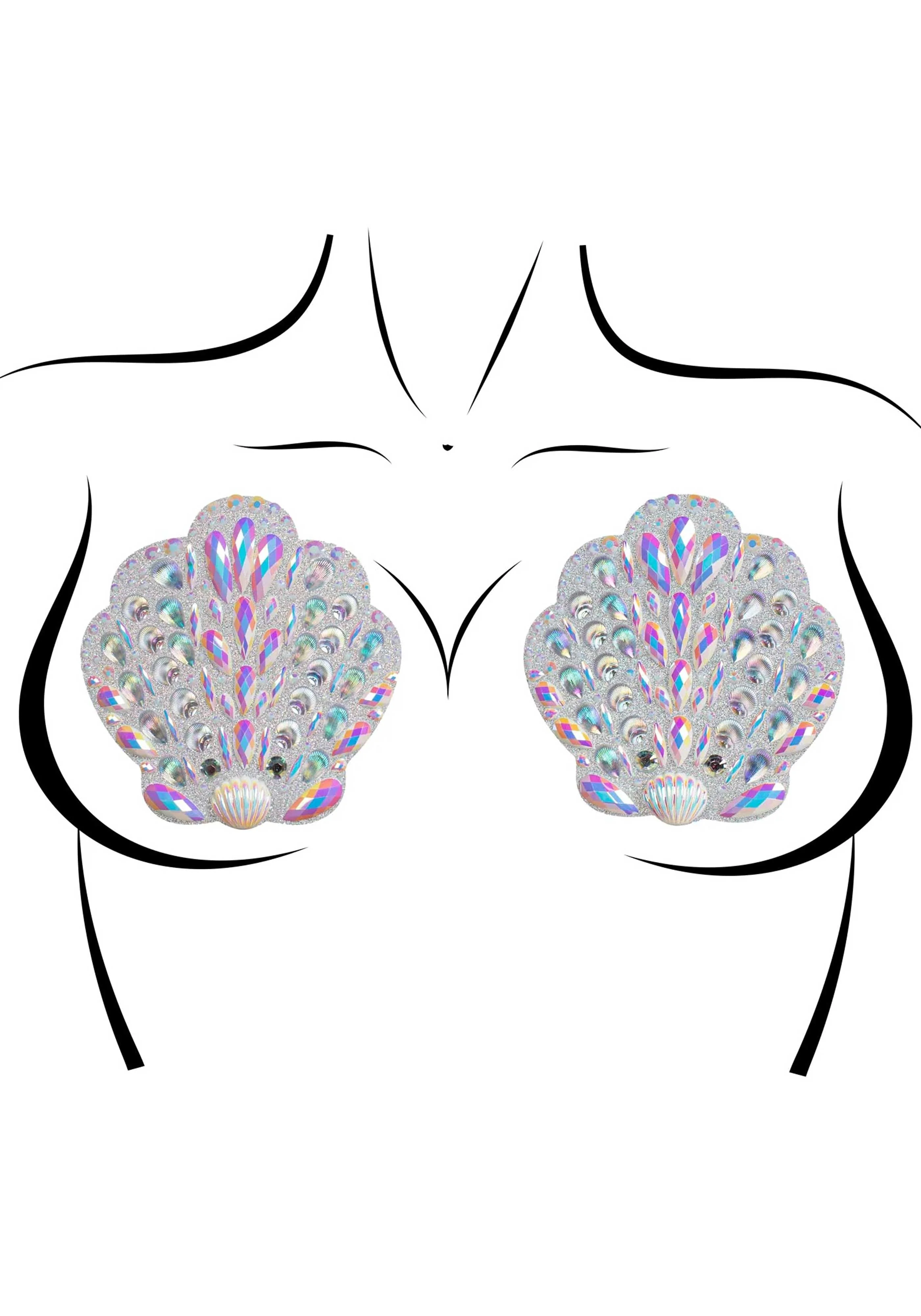 Shell Adhesive Jewel Nipple Stickers - Image 3